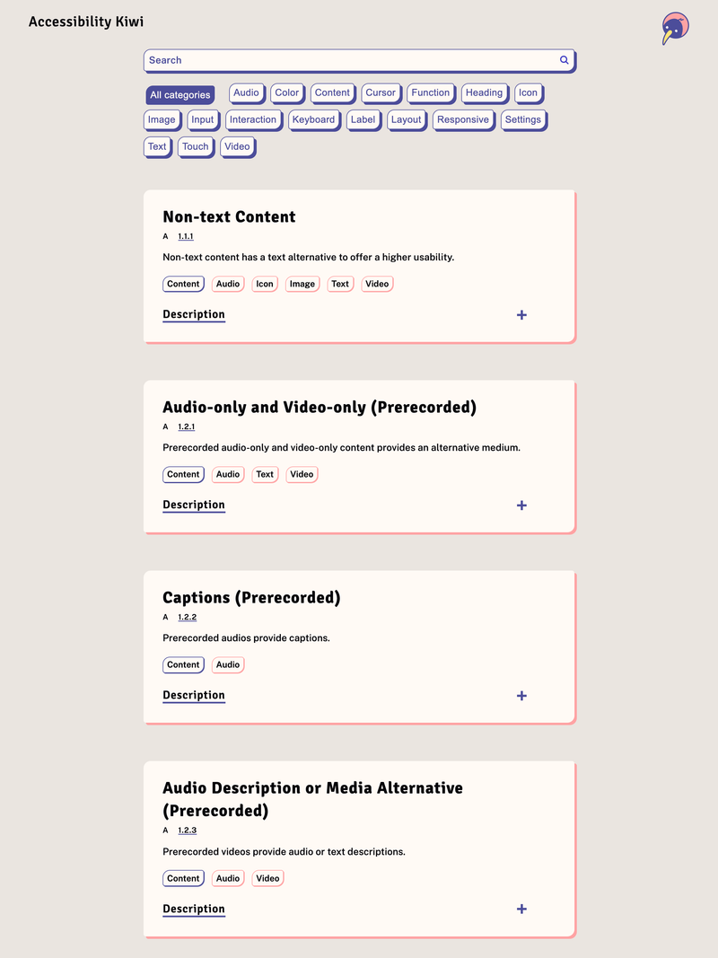 Screenshot of access.kiwi