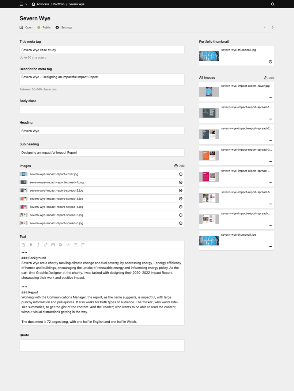 Panel screenshot of advocatedesign.co.uk