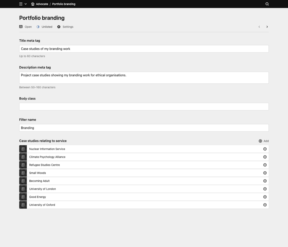 Panel screenshot of advocatedesign.co.uk