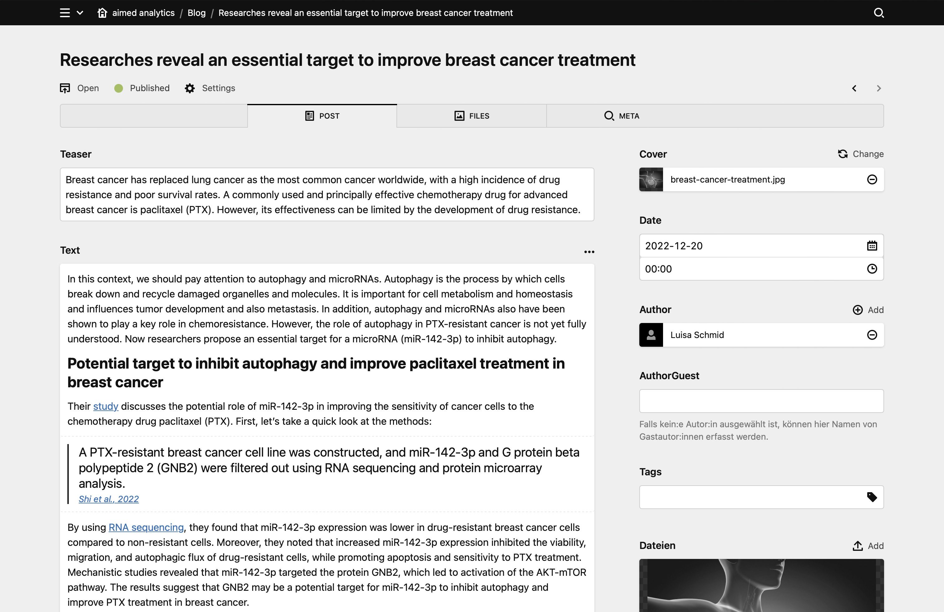 Panel screenshot of aimed-analytics.com