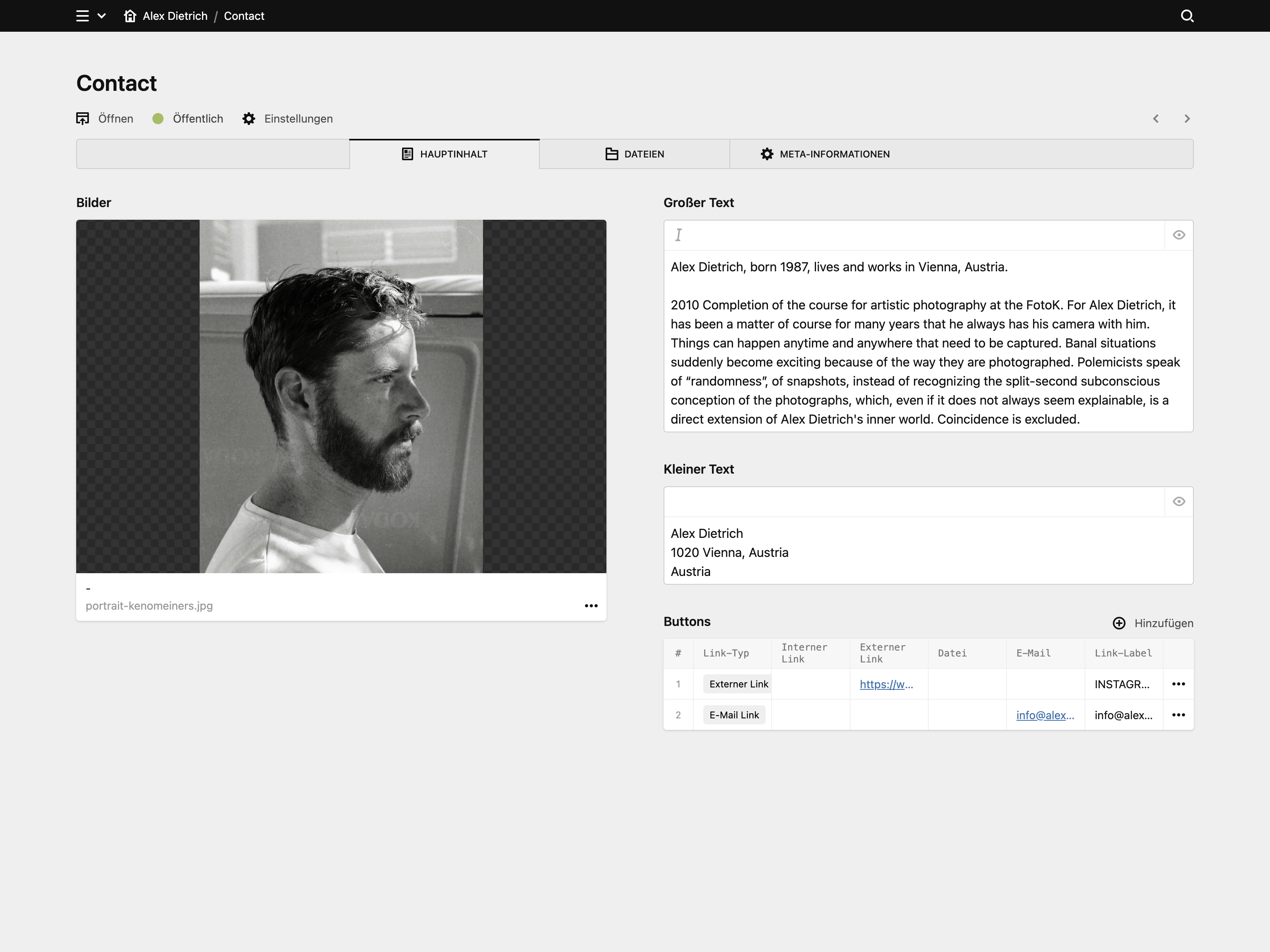Panel screenshot of alexdietrich.at