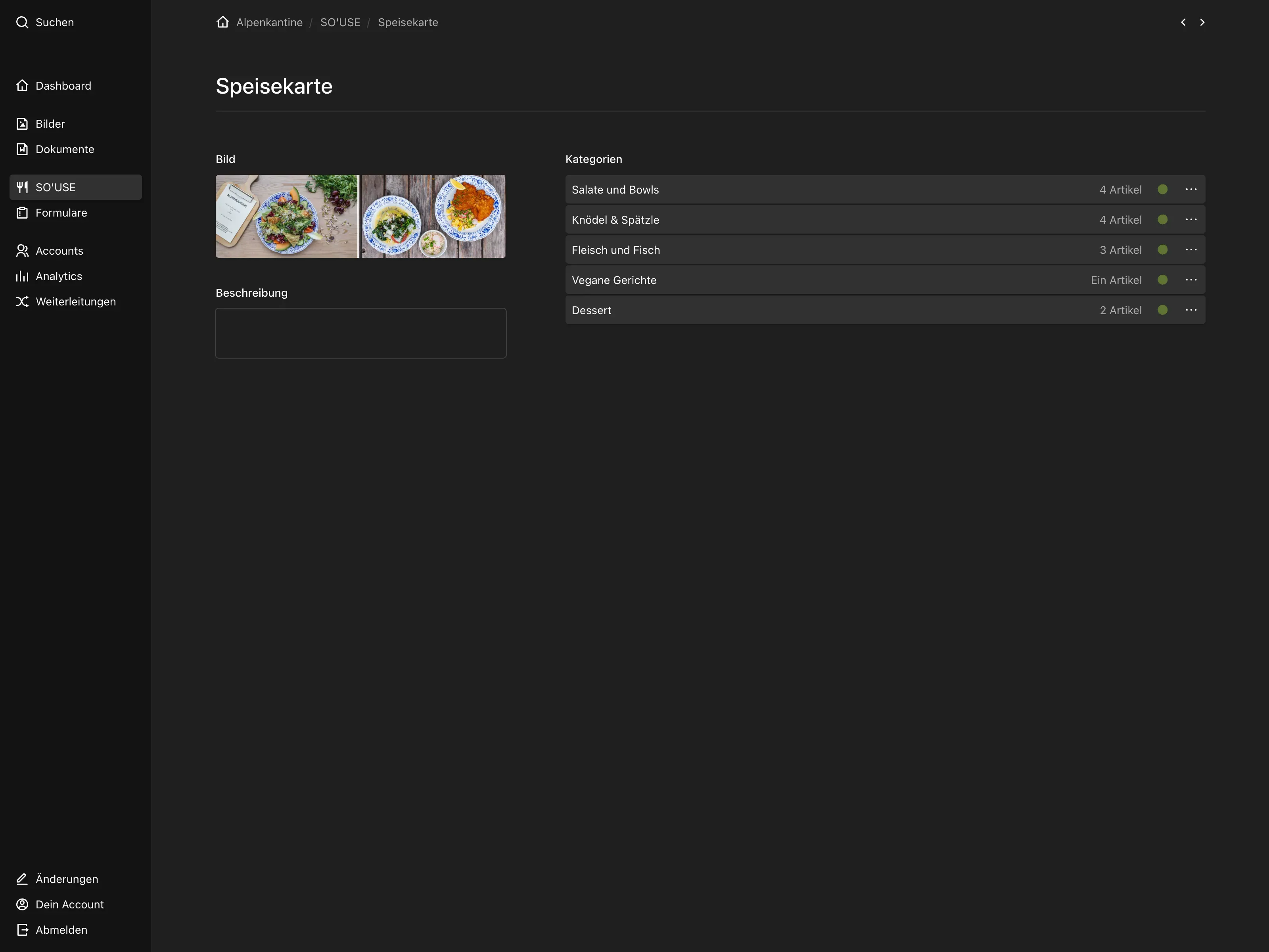 Panel screenshot of alpenkantine.de