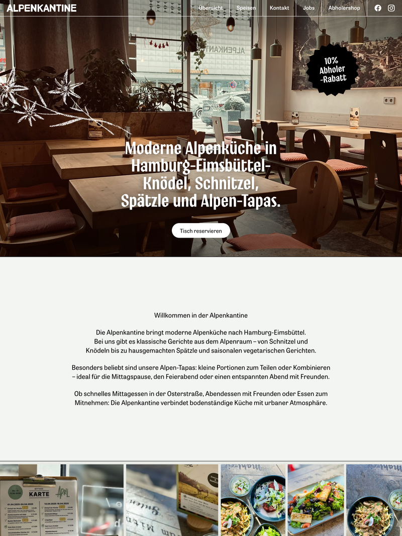Screenshot of alpenkantine.de