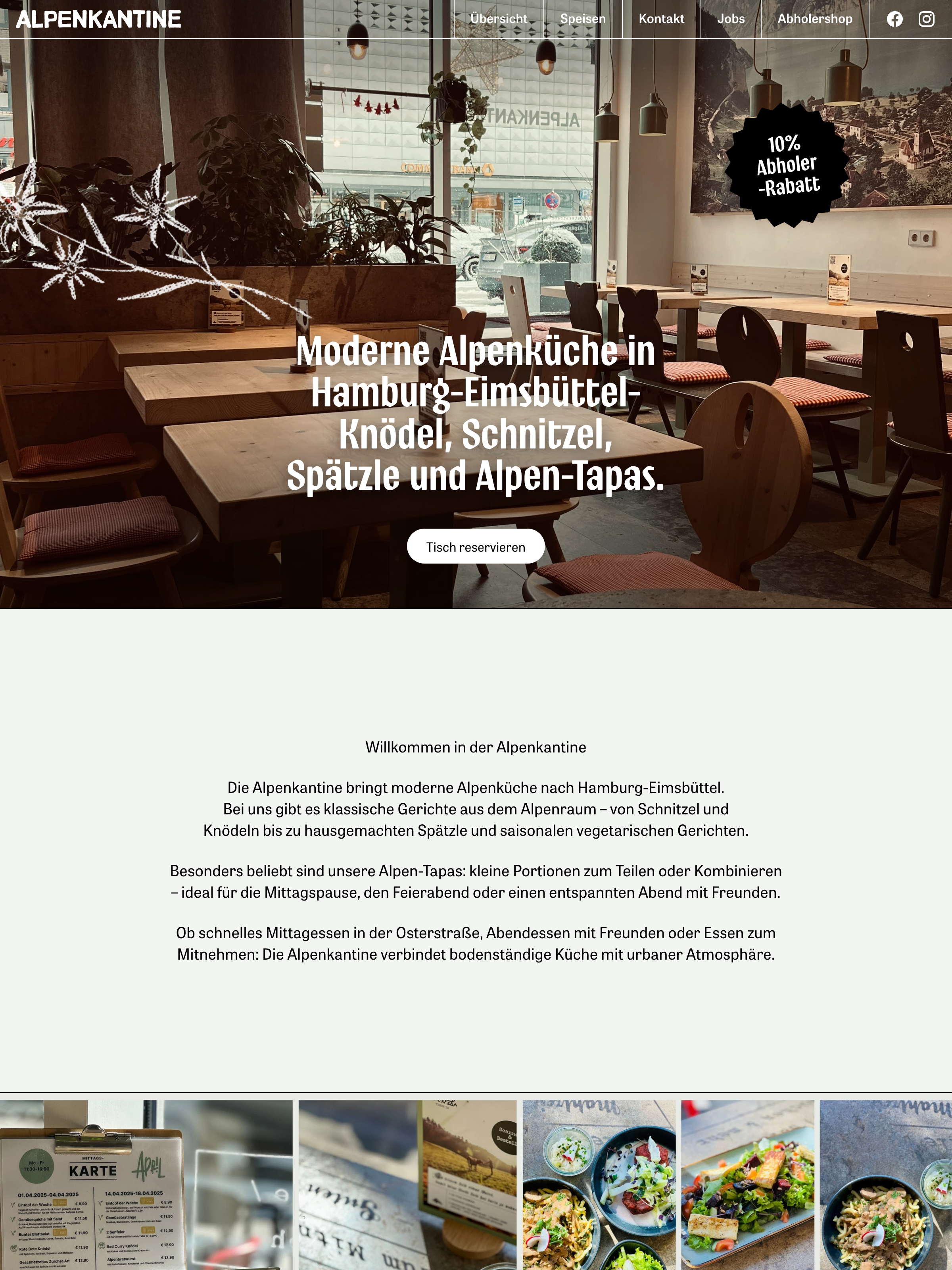 Screenshot of alpenkantine.de