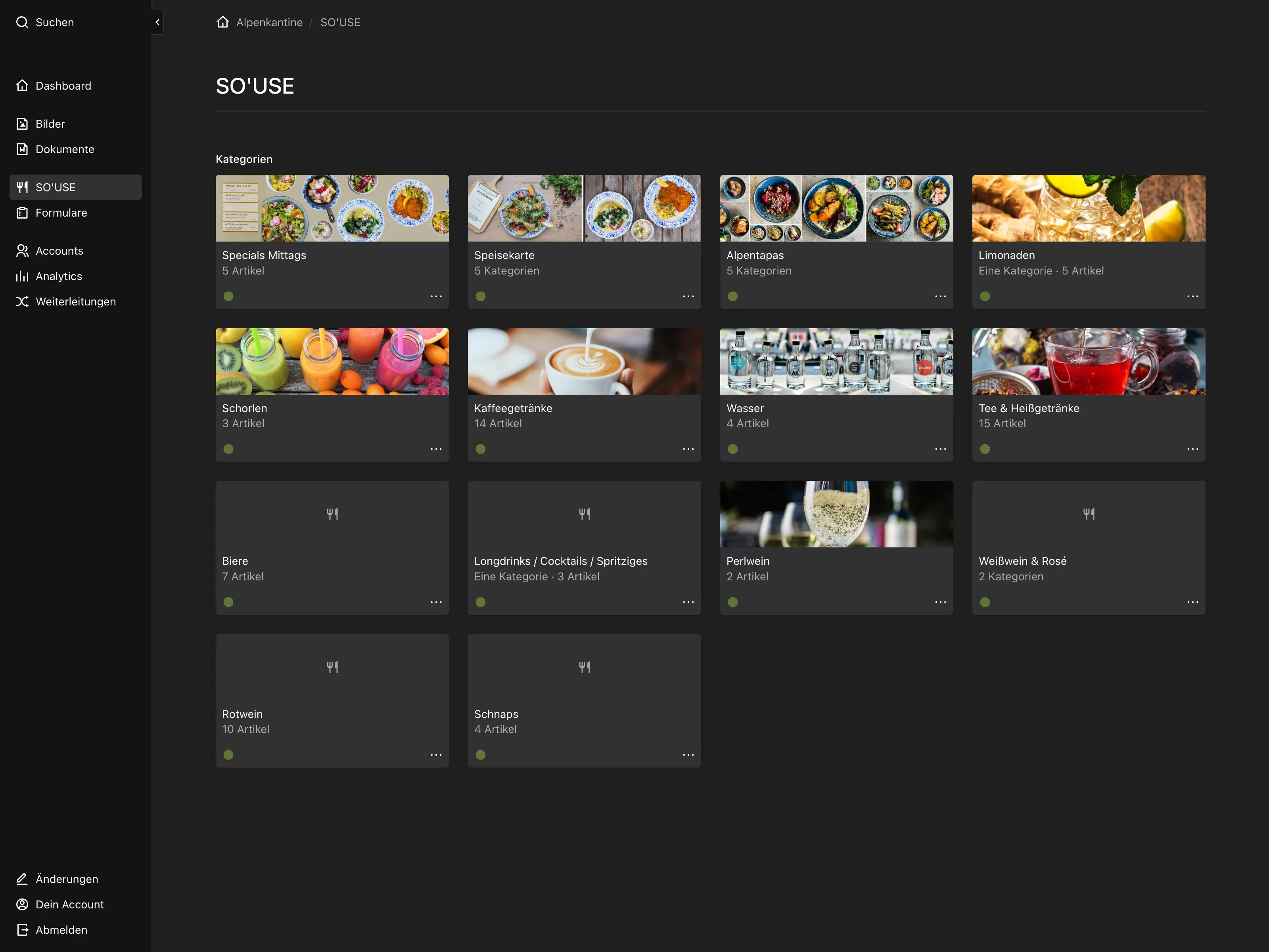 Panel screenshot of alpenkantine.de
