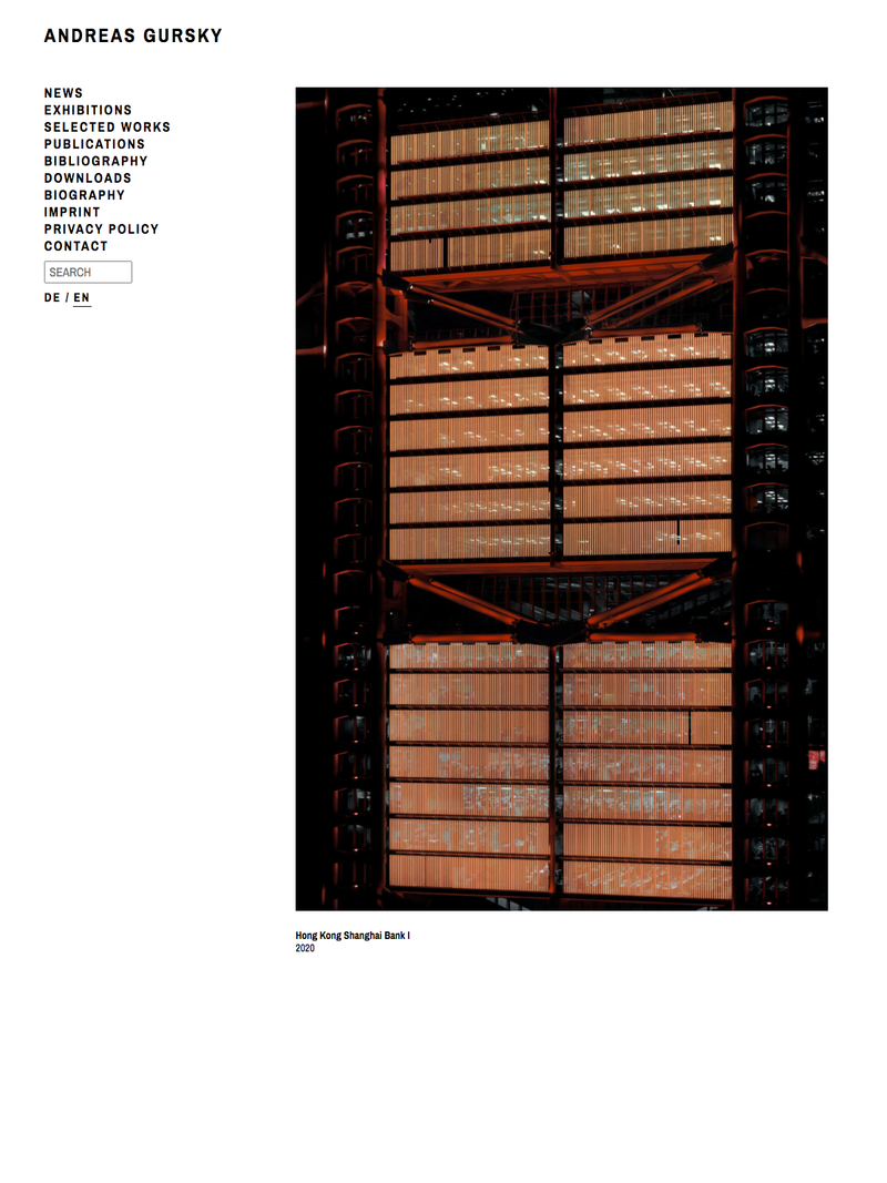 Screenshot of andreasgursky.com/en