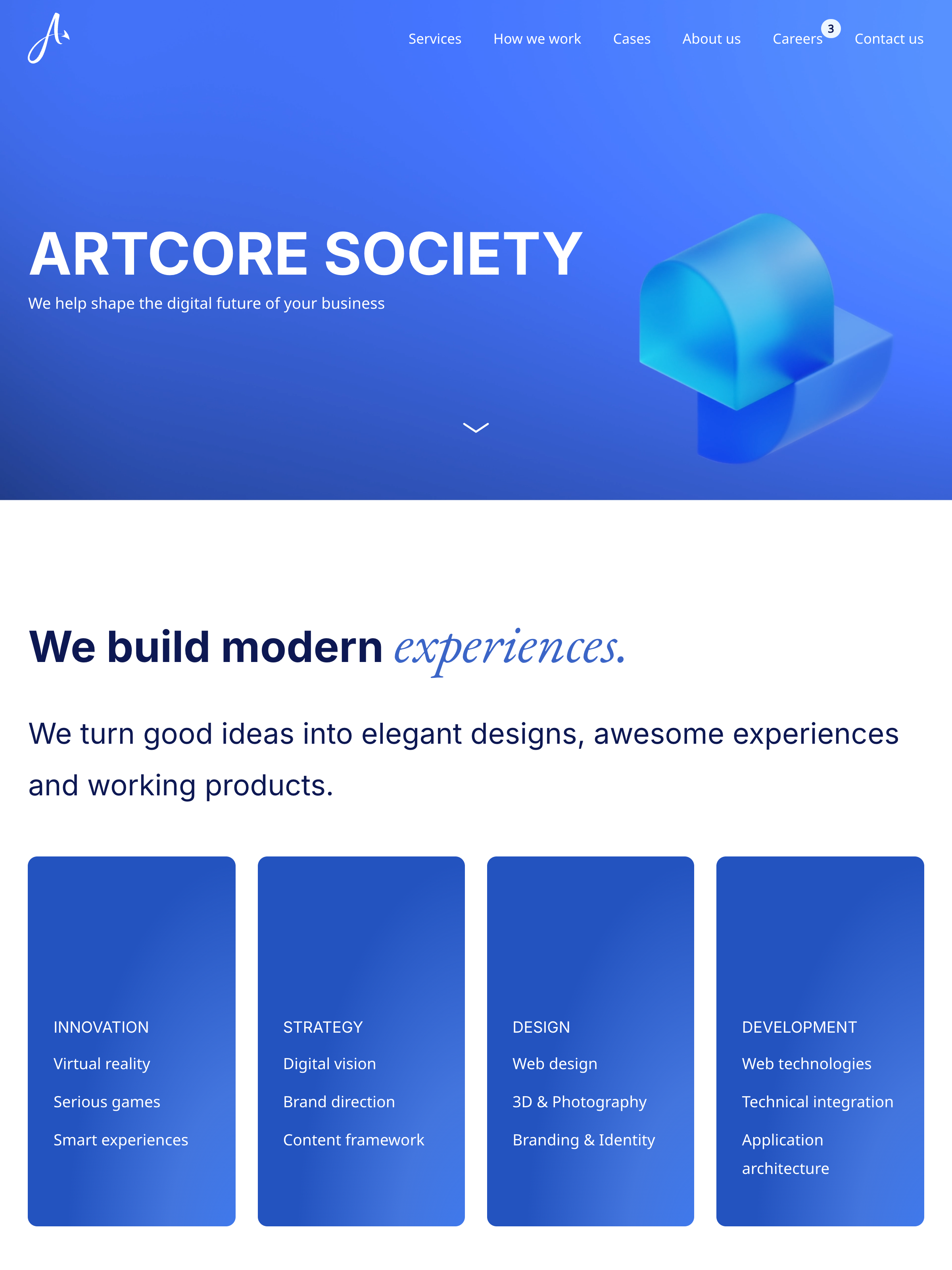 Screenshot of artcoresociety.com