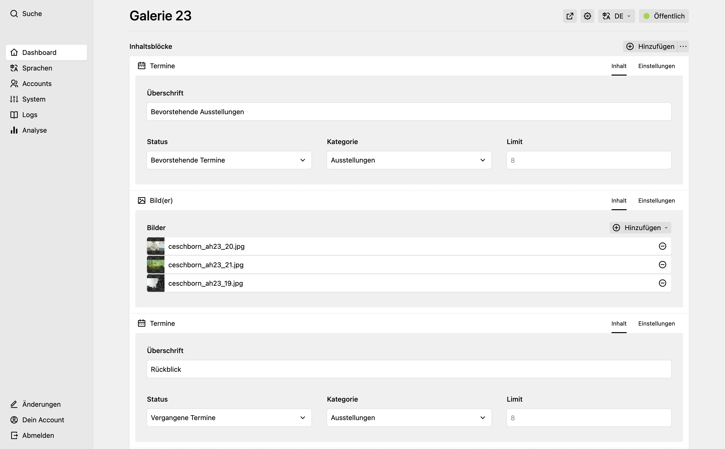 Panel screenshot of atelierhaus23.de