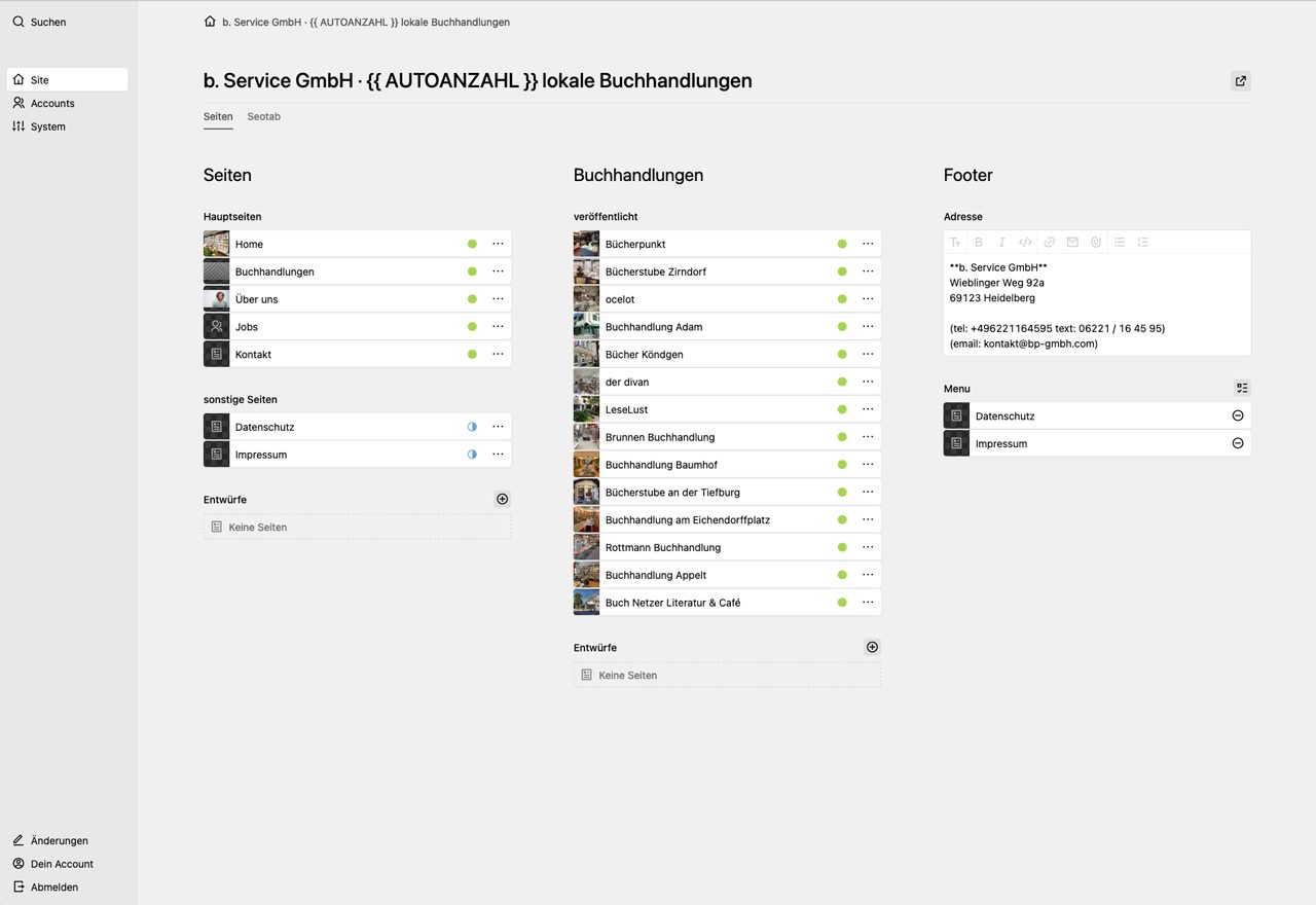 Panel screenshot of bservice.gmbh