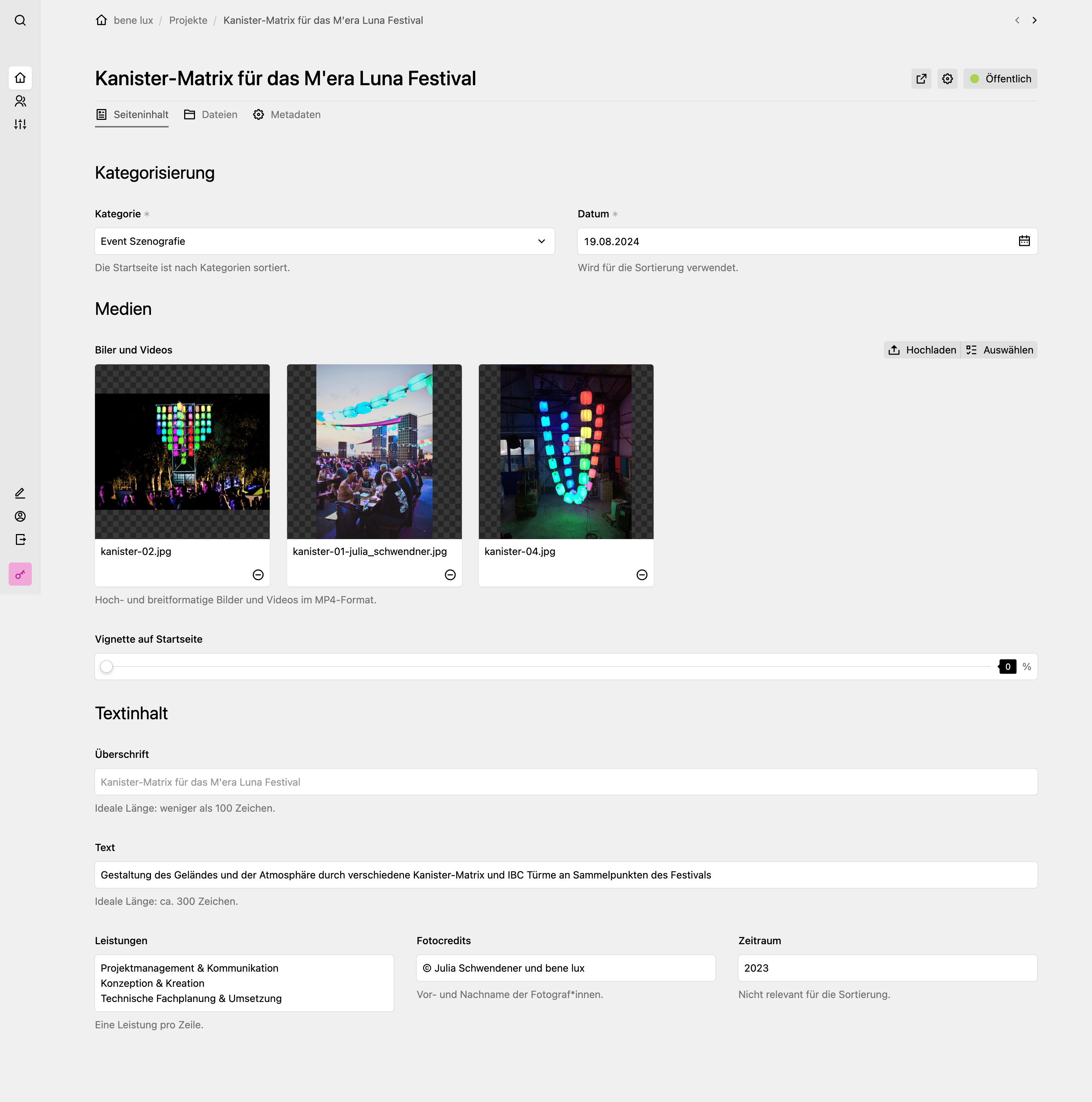 Panel screenshot of bene-lux.com