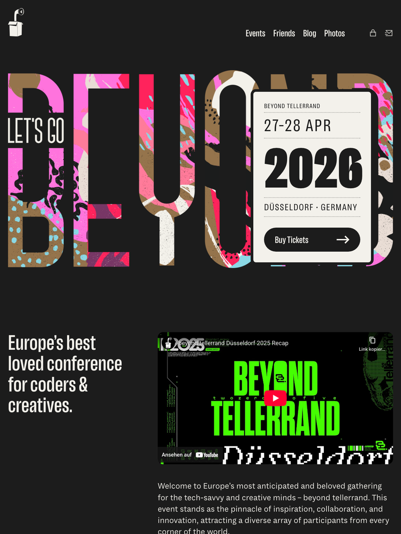 Screenshot of beyondtellerrand.com