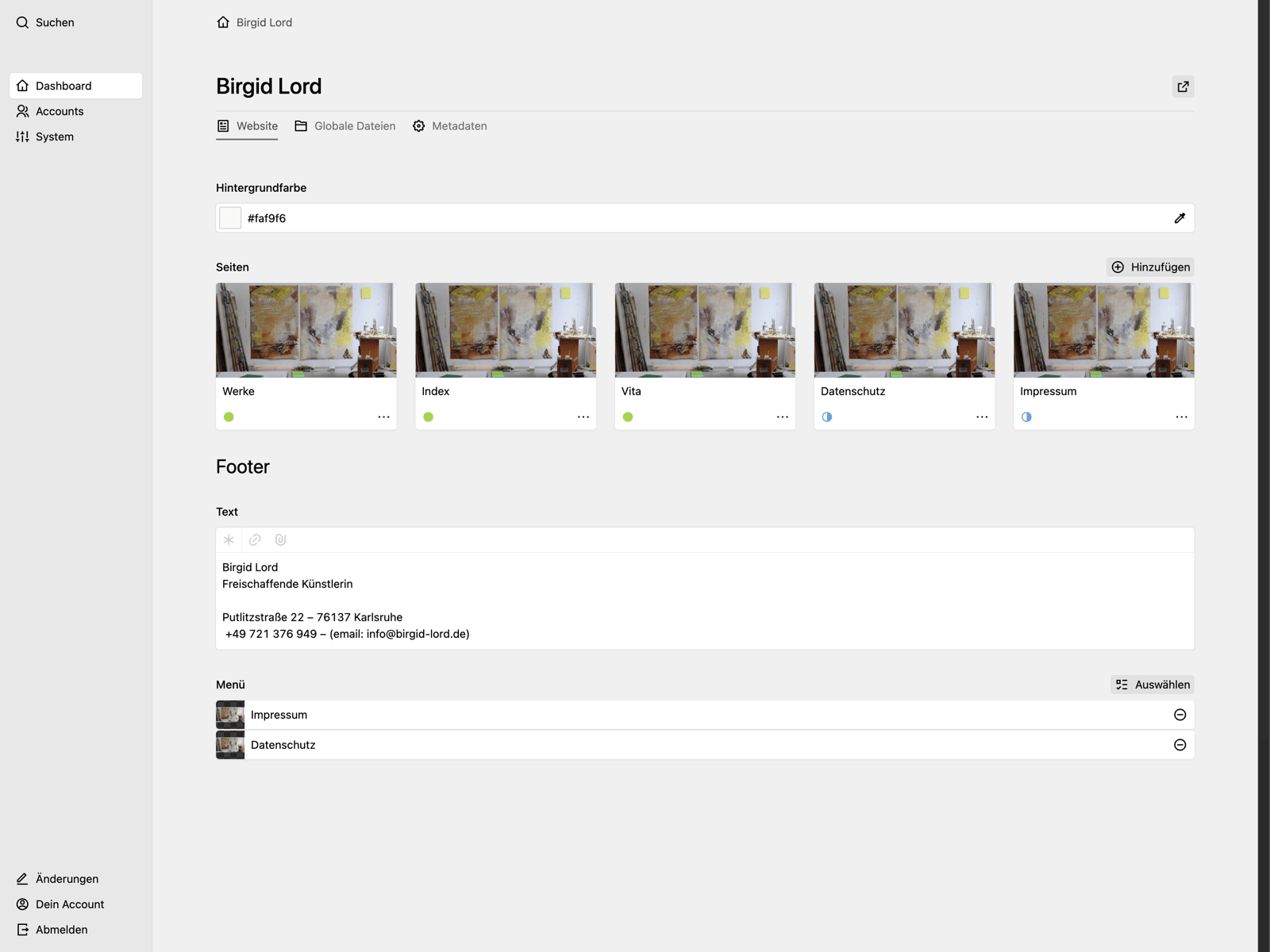 Panel screenshot of birgidlord.de
