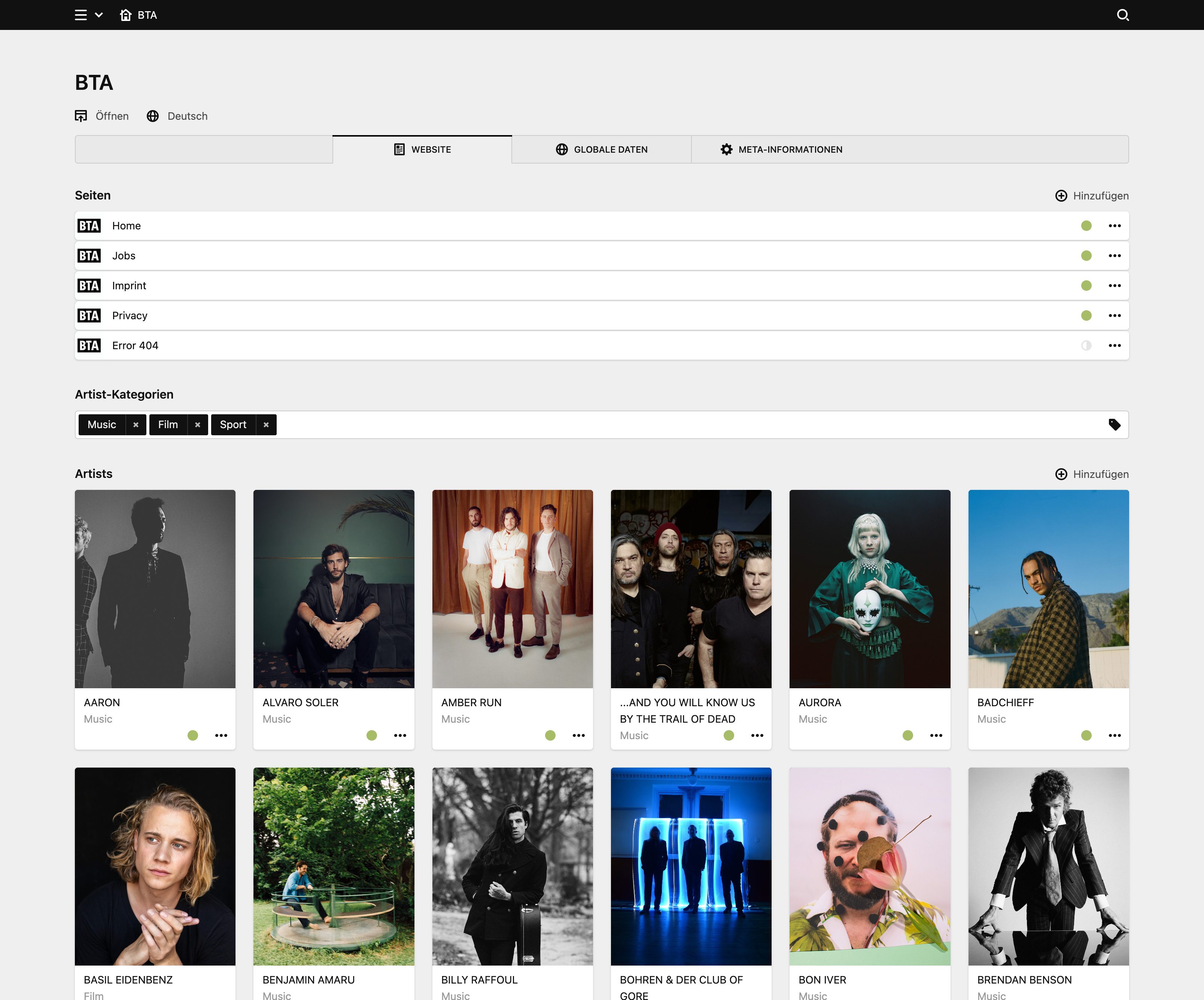 Panel screenshot of bta.com