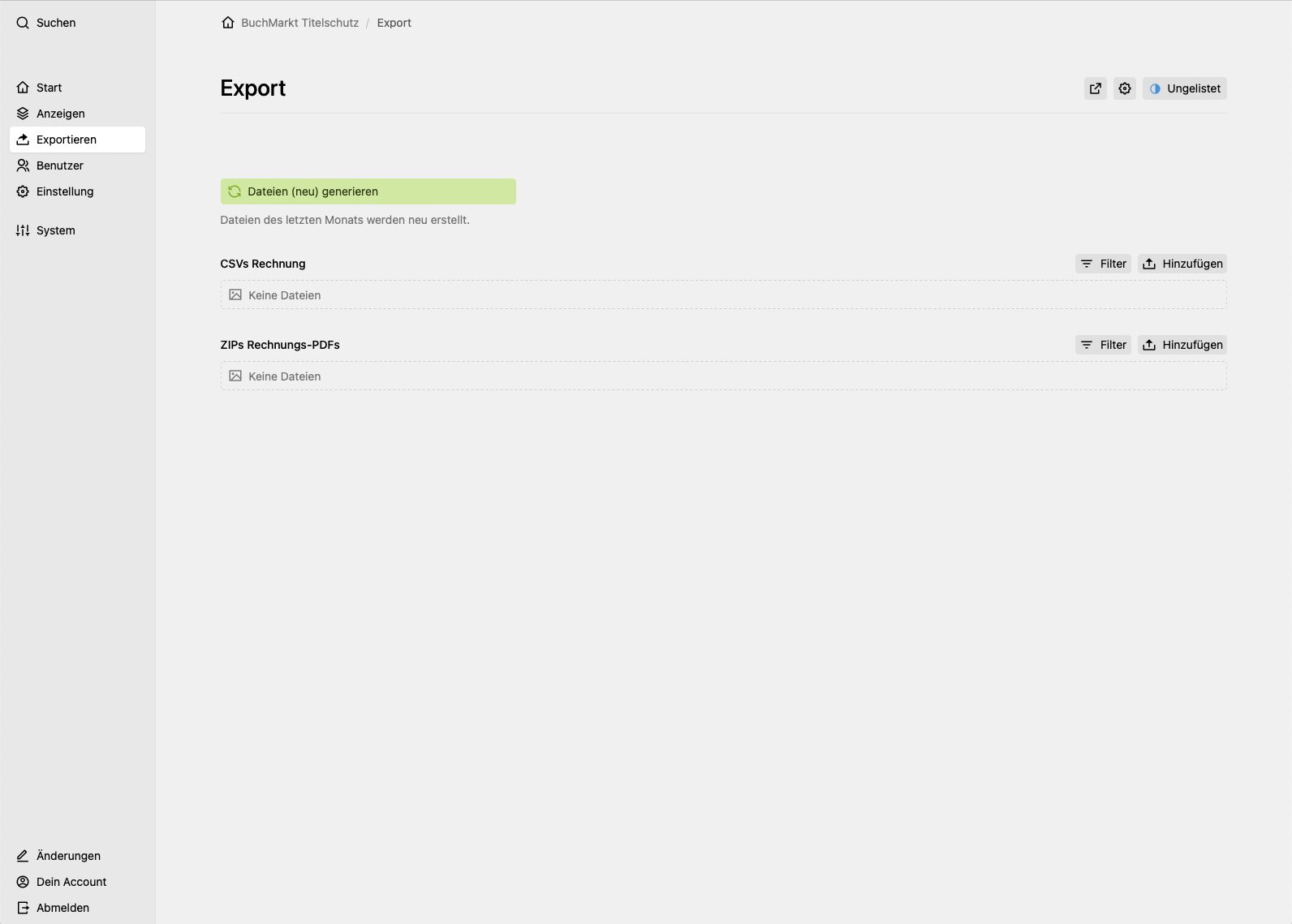Panel screenshot of titelschutz.buchmarkt.de