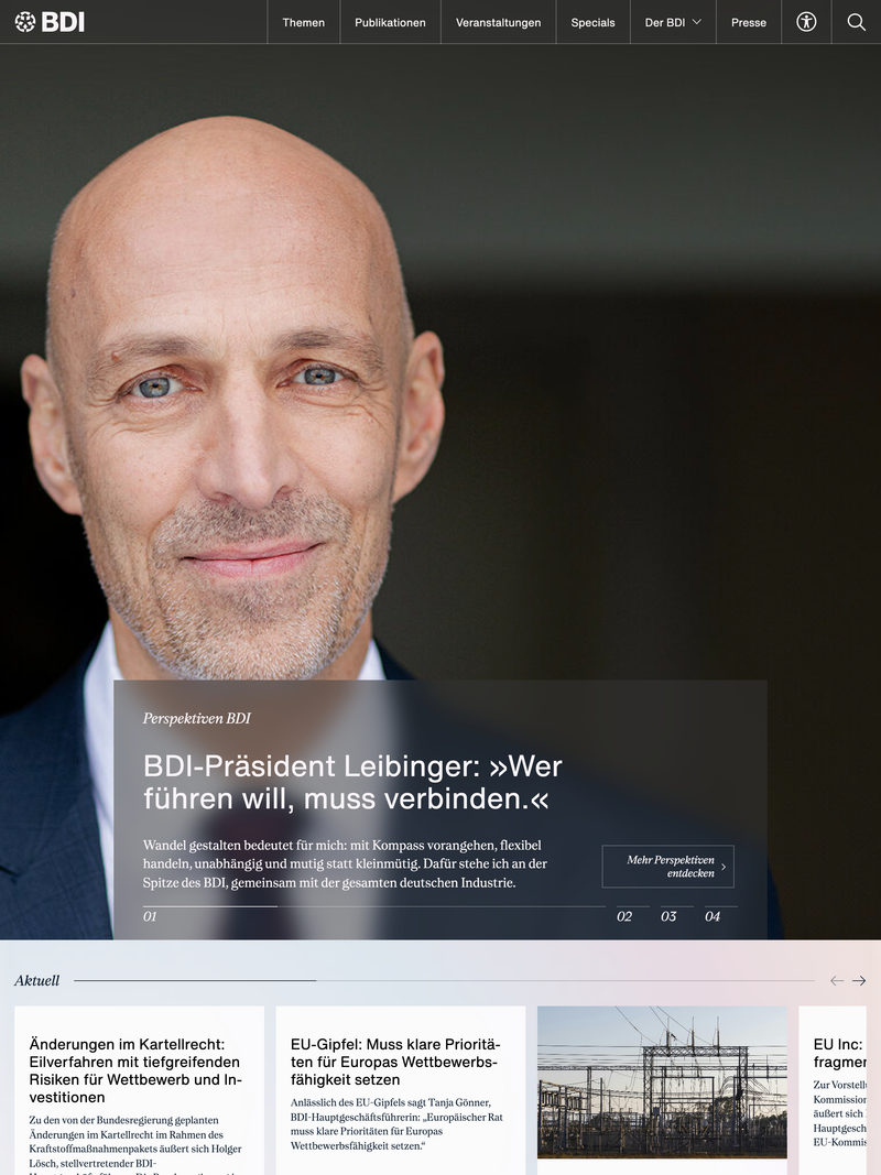 Screenshot of bdi.eu