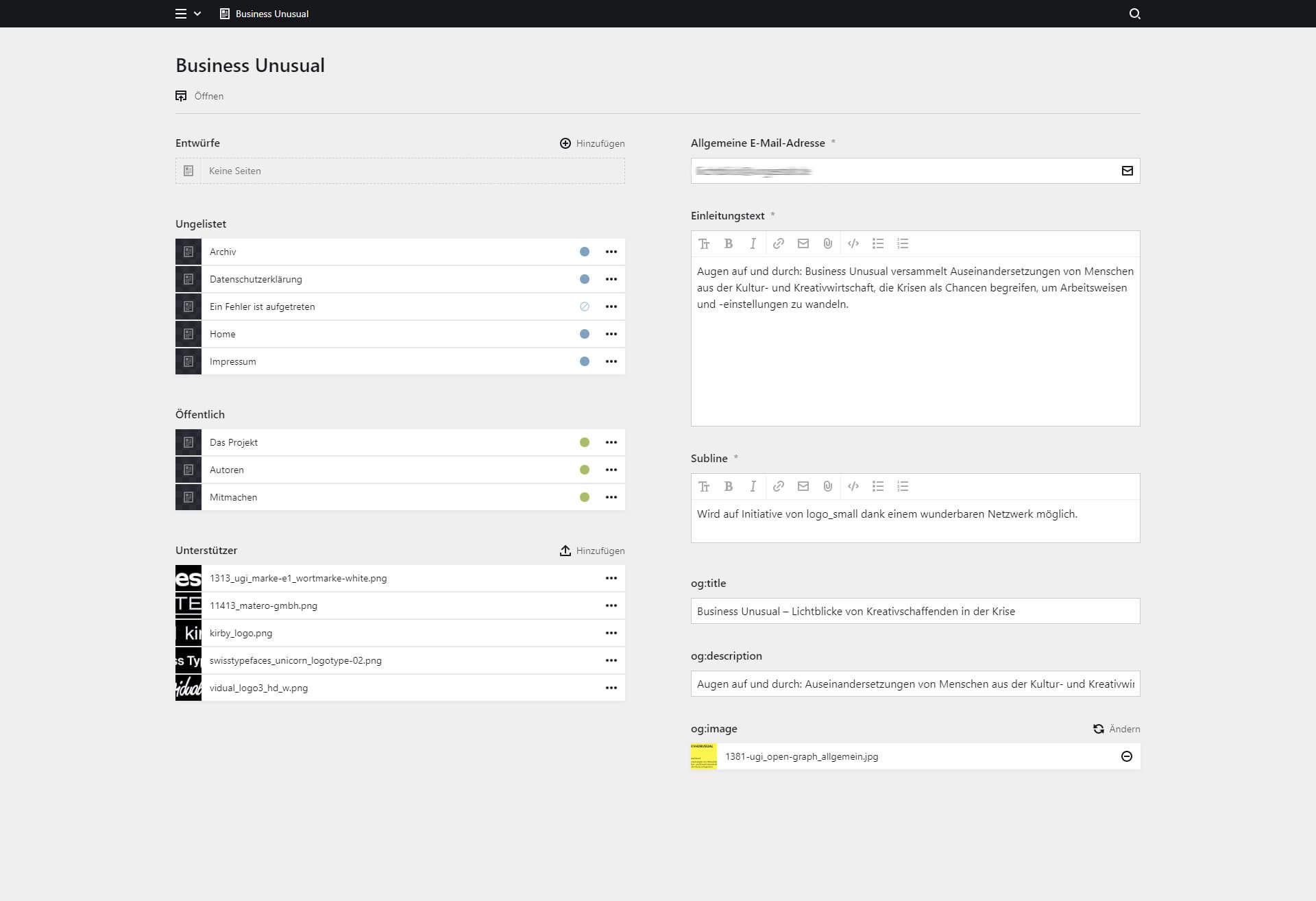 Panel screenshot of business-unusual.de