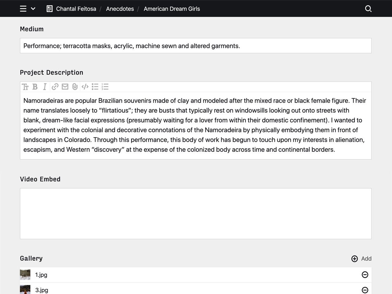 Panel screenshot of chantalfeitosa.com