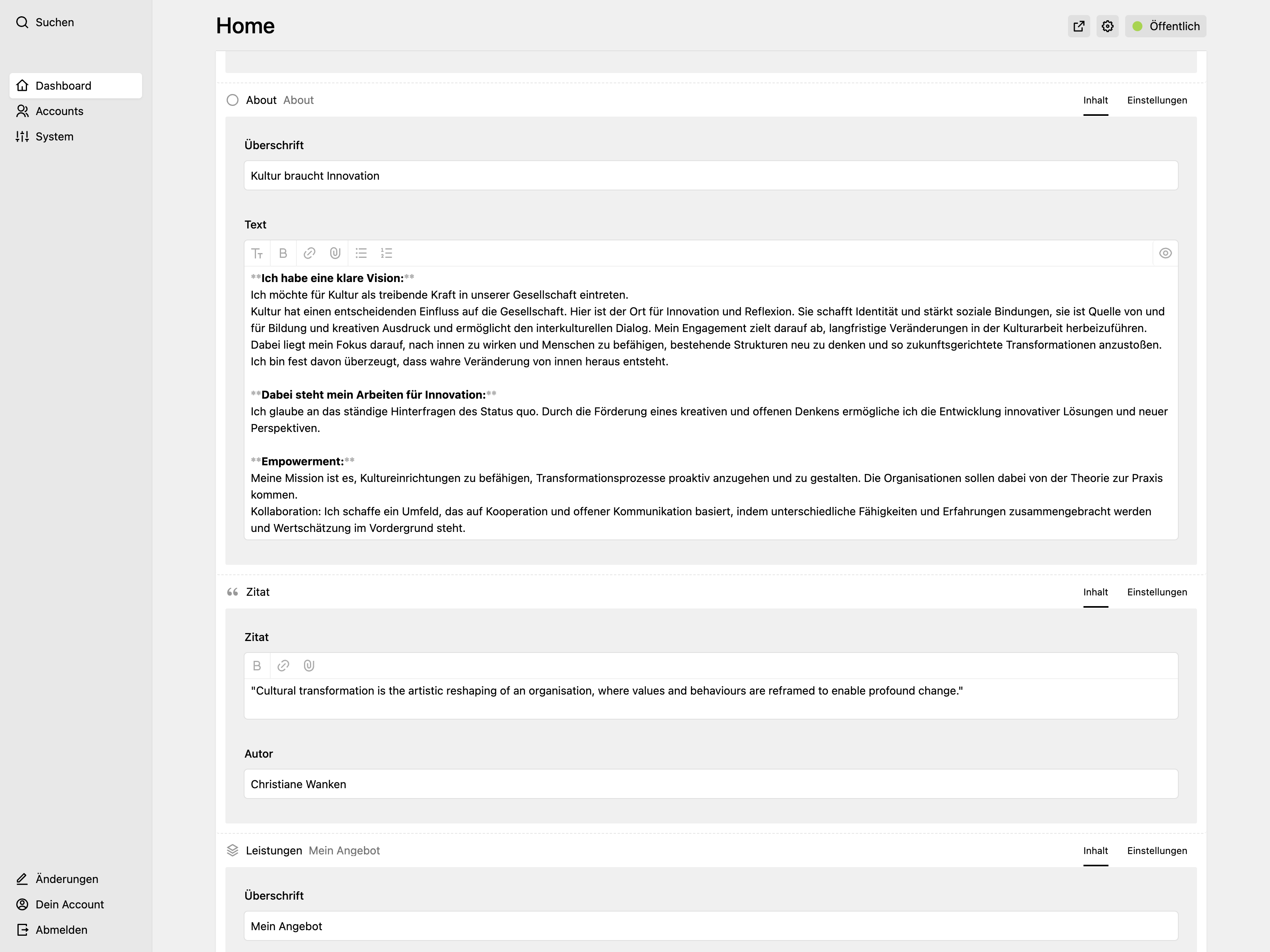 Panel screenshot of kultur-transformieren.de