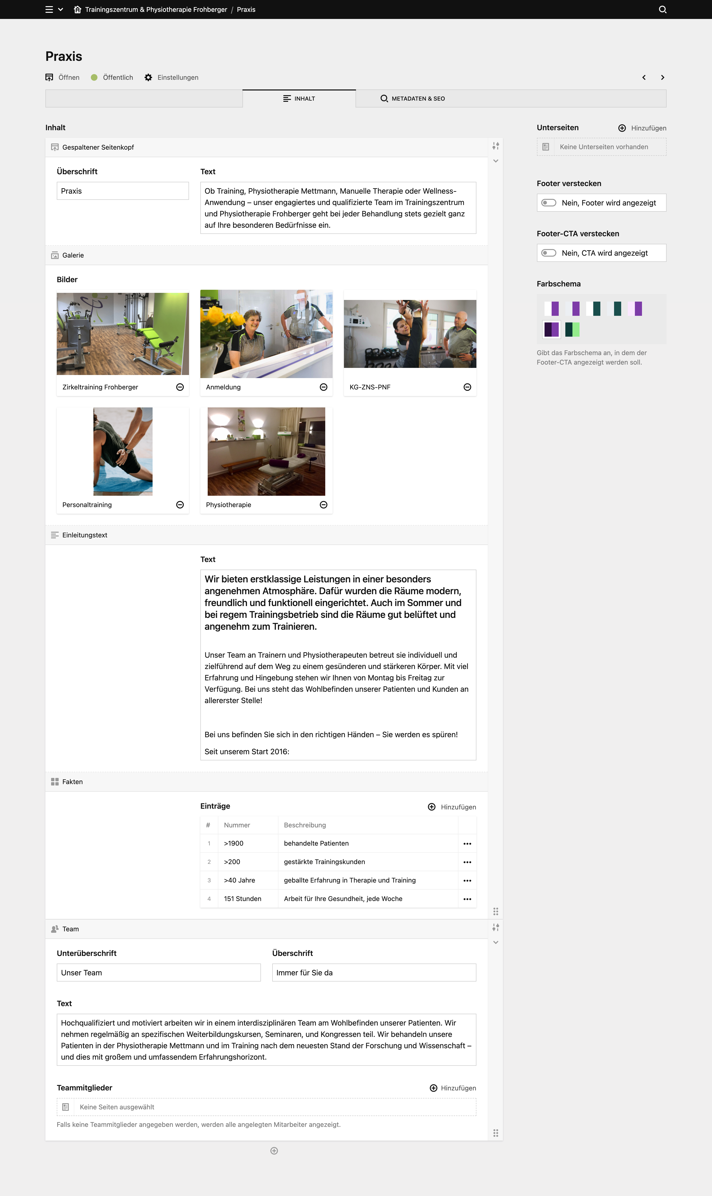 Panel screenshot of claudia-frohberger.de
