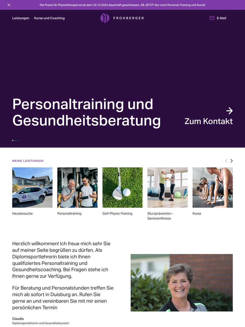 Screenshot of claudia-frohberger.de