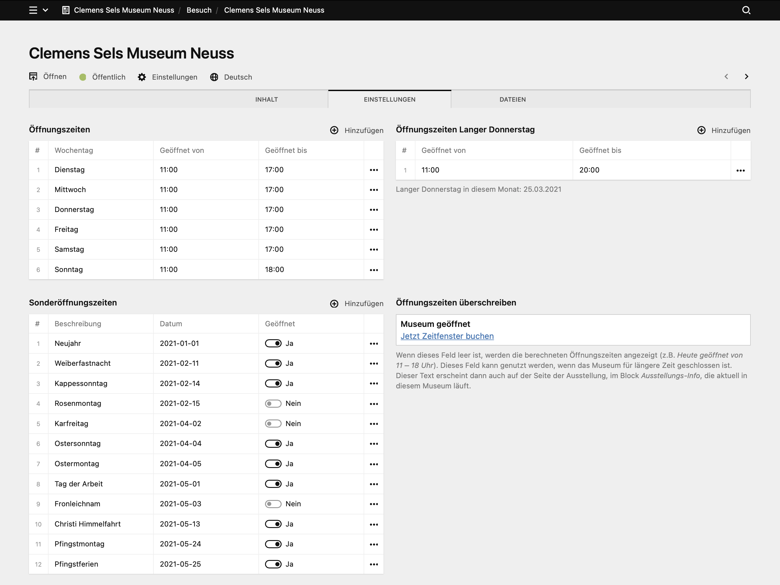 Panel screenshot of clemens-sels-museum-neuss.de