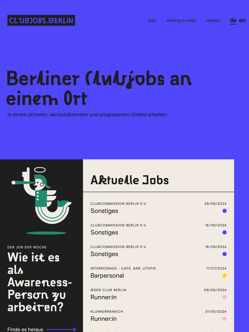 Screenshot of clubjobs.berlin
