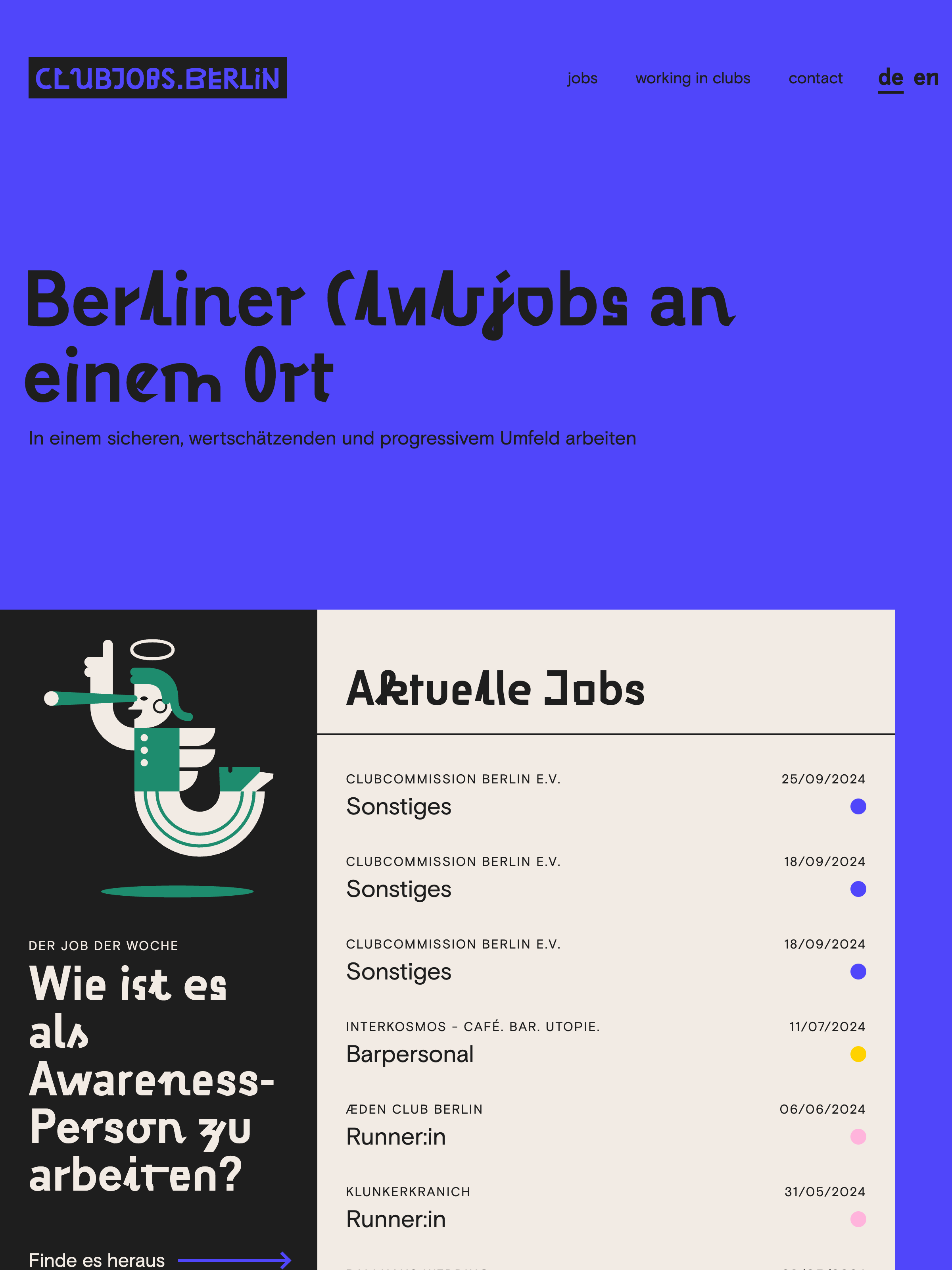Screenshot of clubjobs.berlin