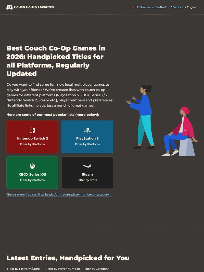 Screenshot of couchcoopfavorites.com