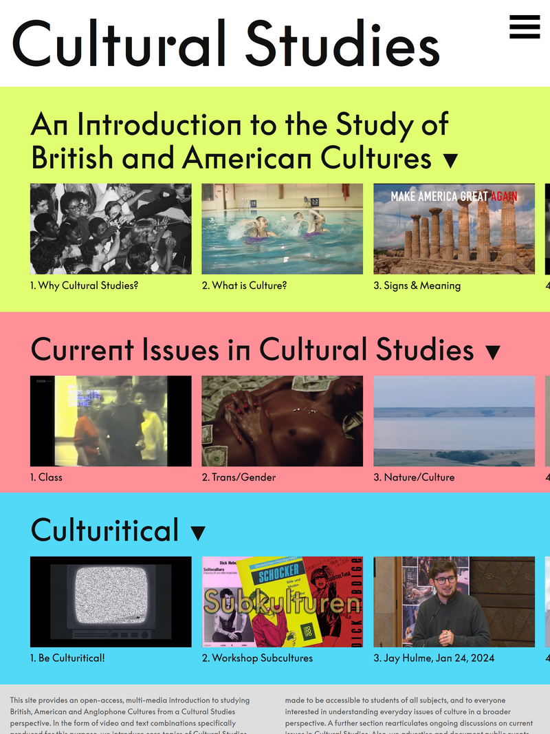 Screenshot of cultural-studies.uni-kiel.de