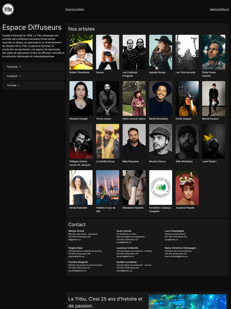 Screenshot of diffuseurs.latribu.ca