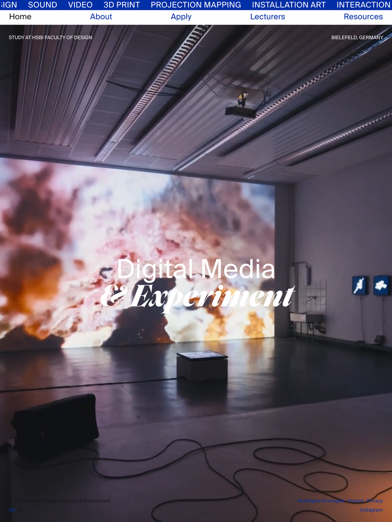Screenshot of dmx.hsbi-gestaltung.de