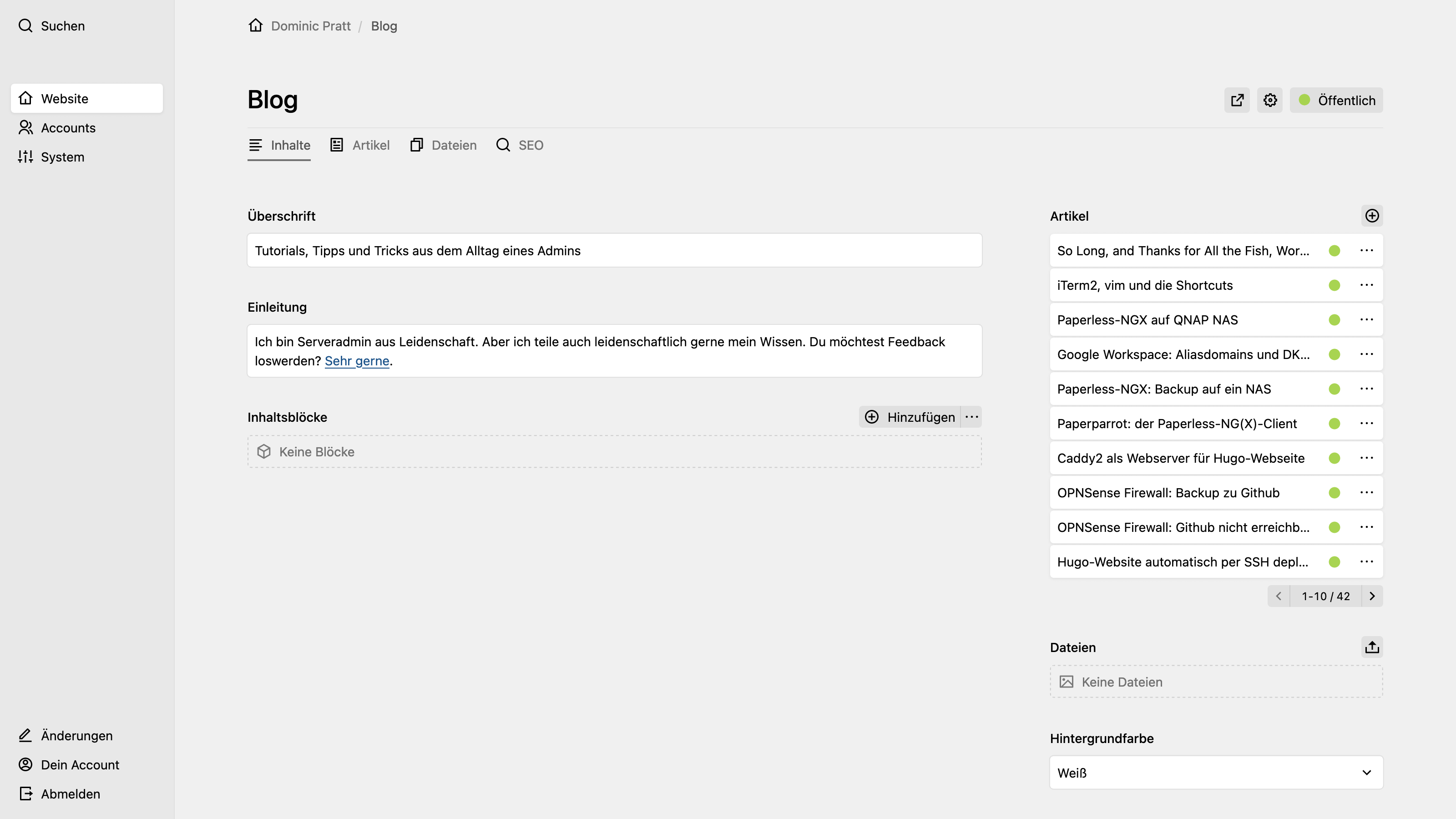 Panel screenshot of pratt.de