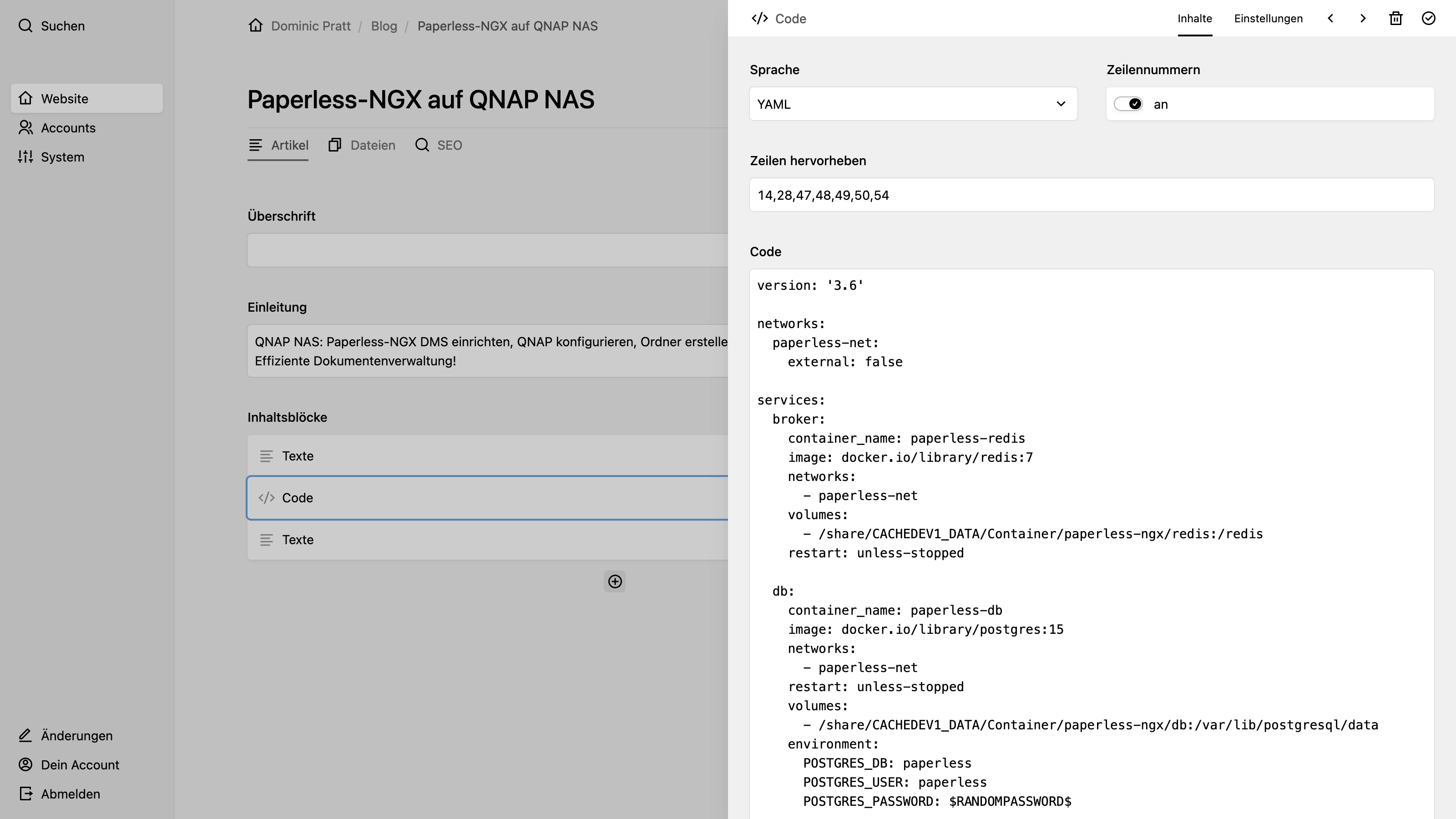 Panel screenshot of pratt.de