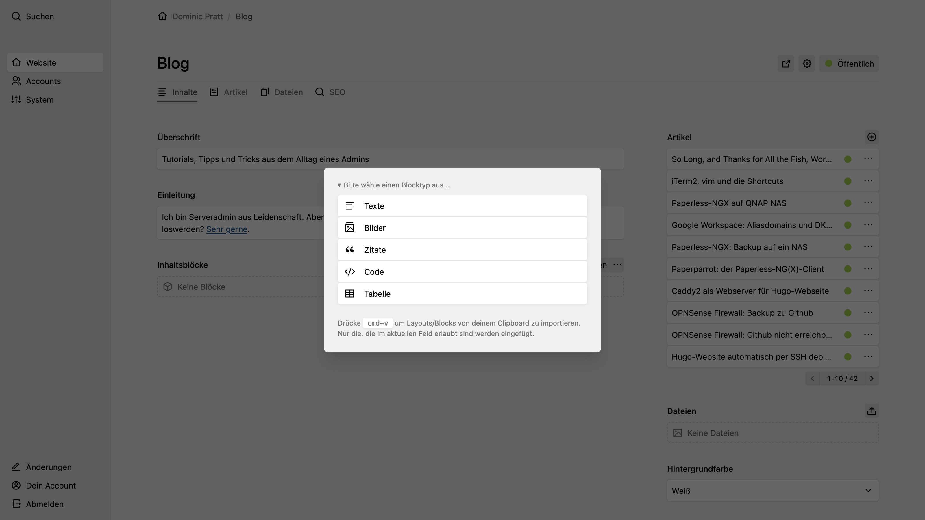 Panel screenshot of pratt.de