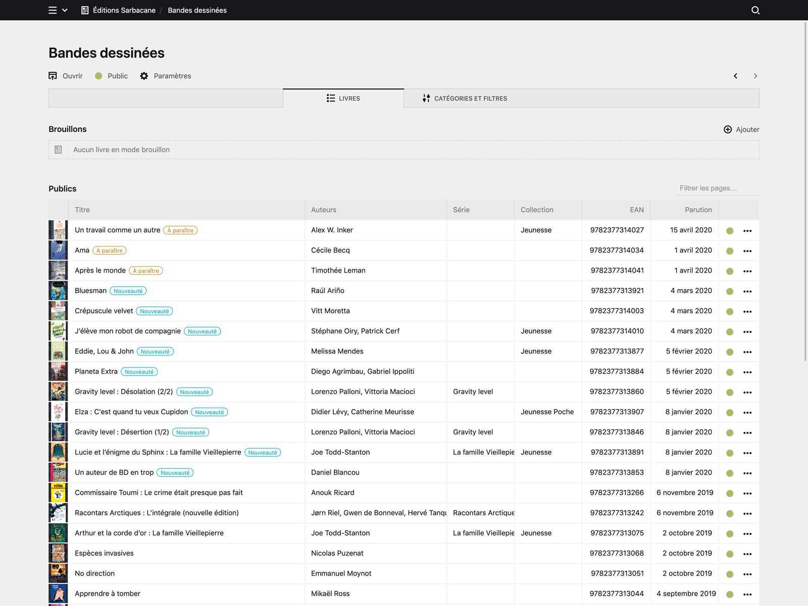 Panel screenshot of editions-sarbacane.com