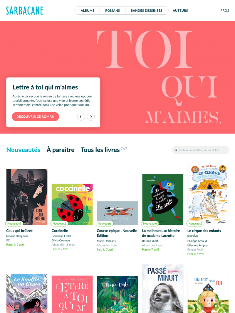 Screenshot of editions-sarbacane.com