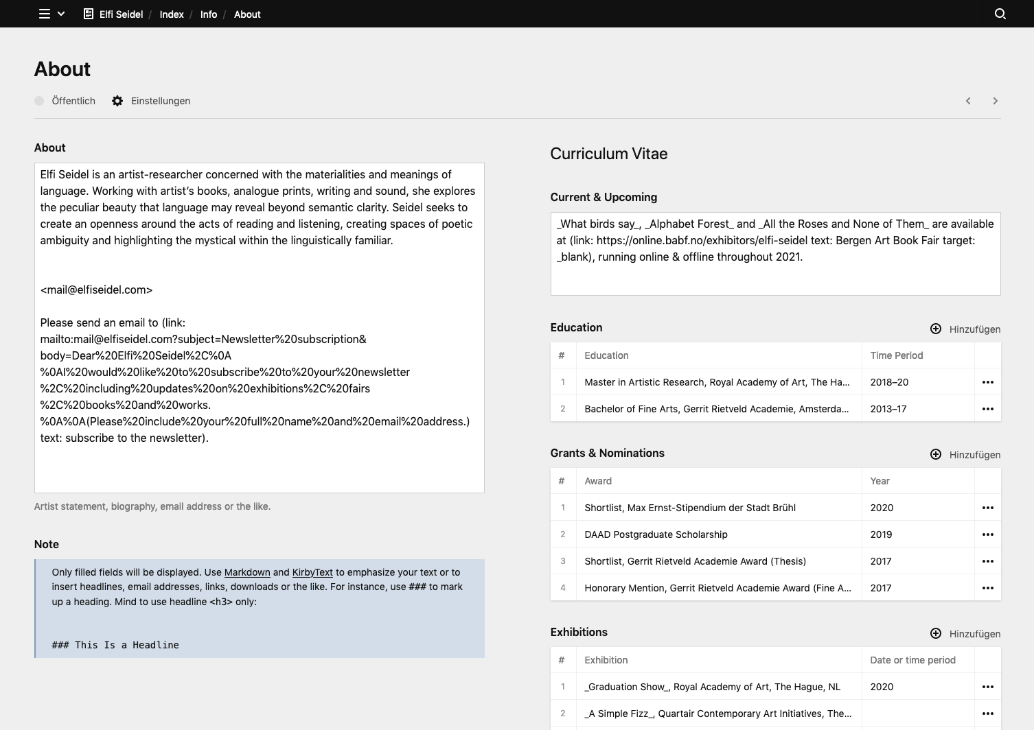 Panel screenshot of elfiseidel.com