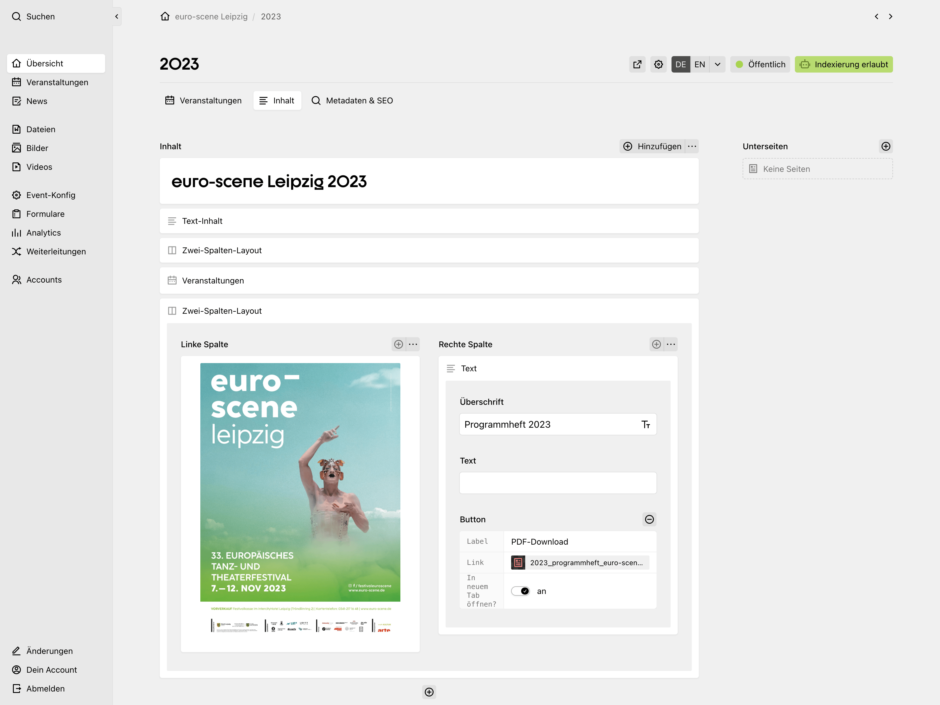Panel screenshot of euro-scene.de