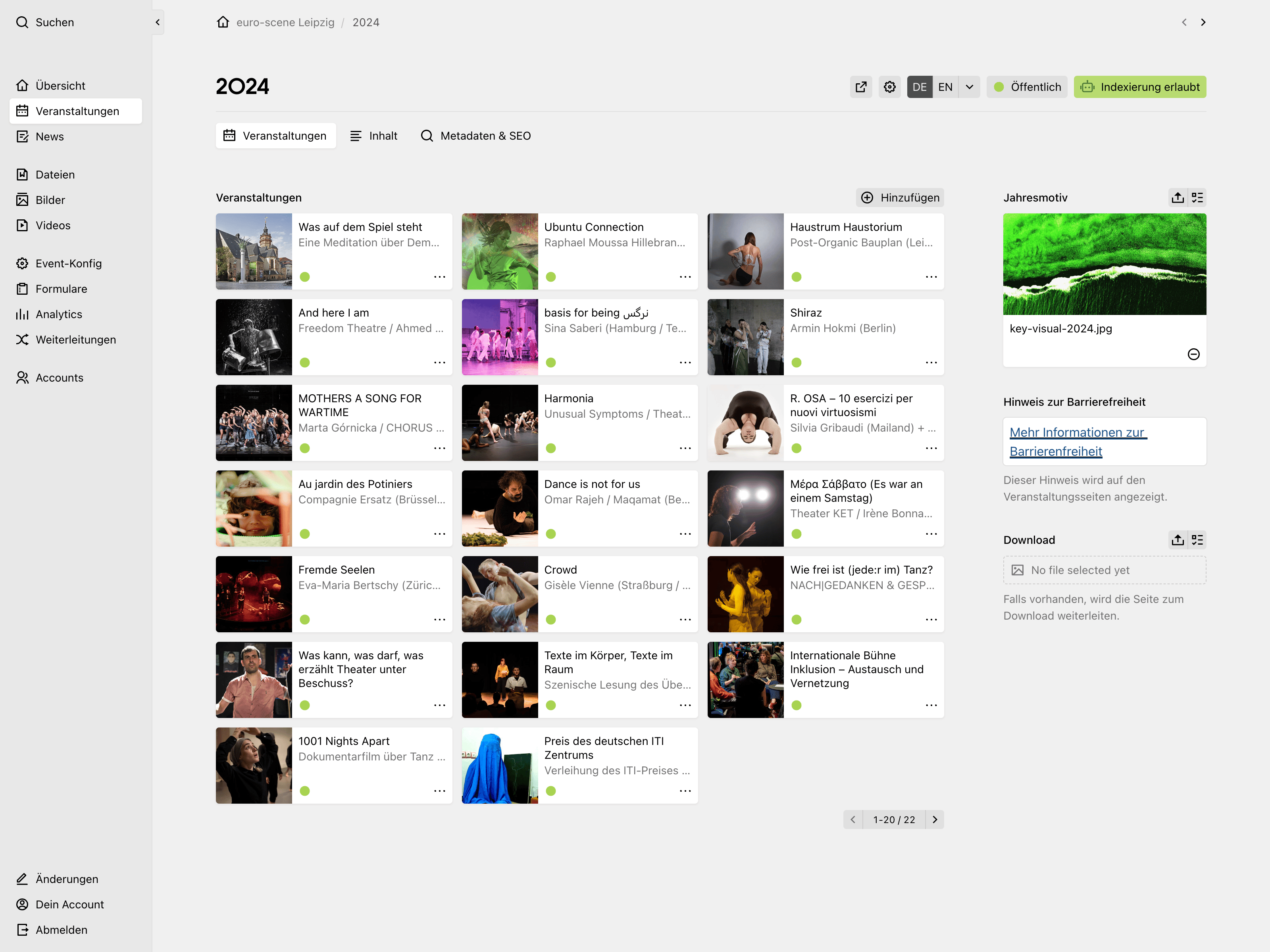 Panel screenshot of euro-scene.de