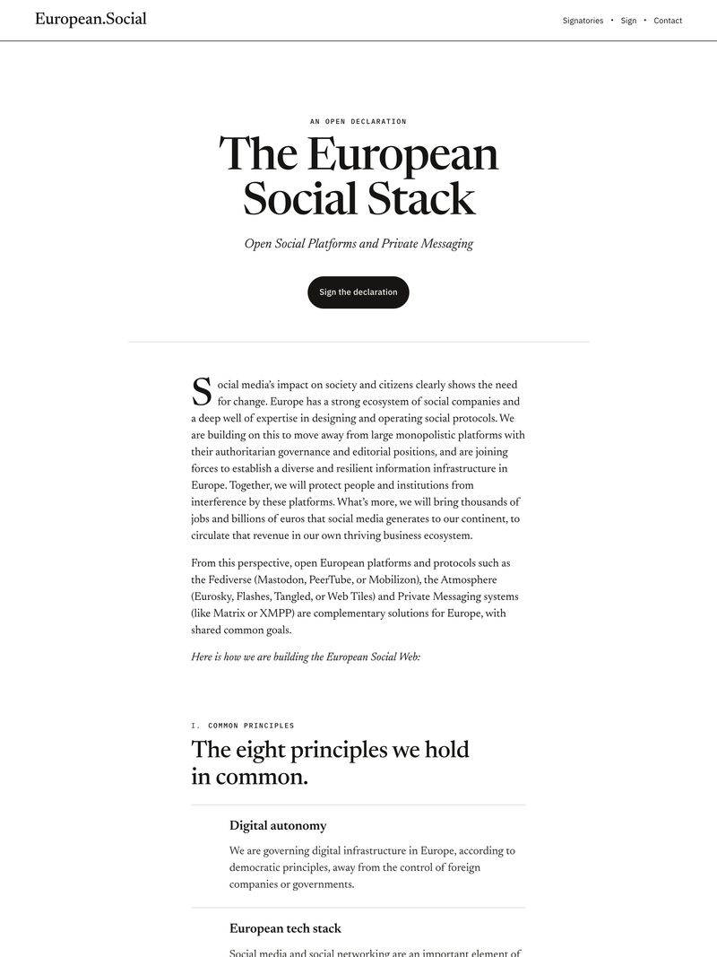 Screenshot of european.social