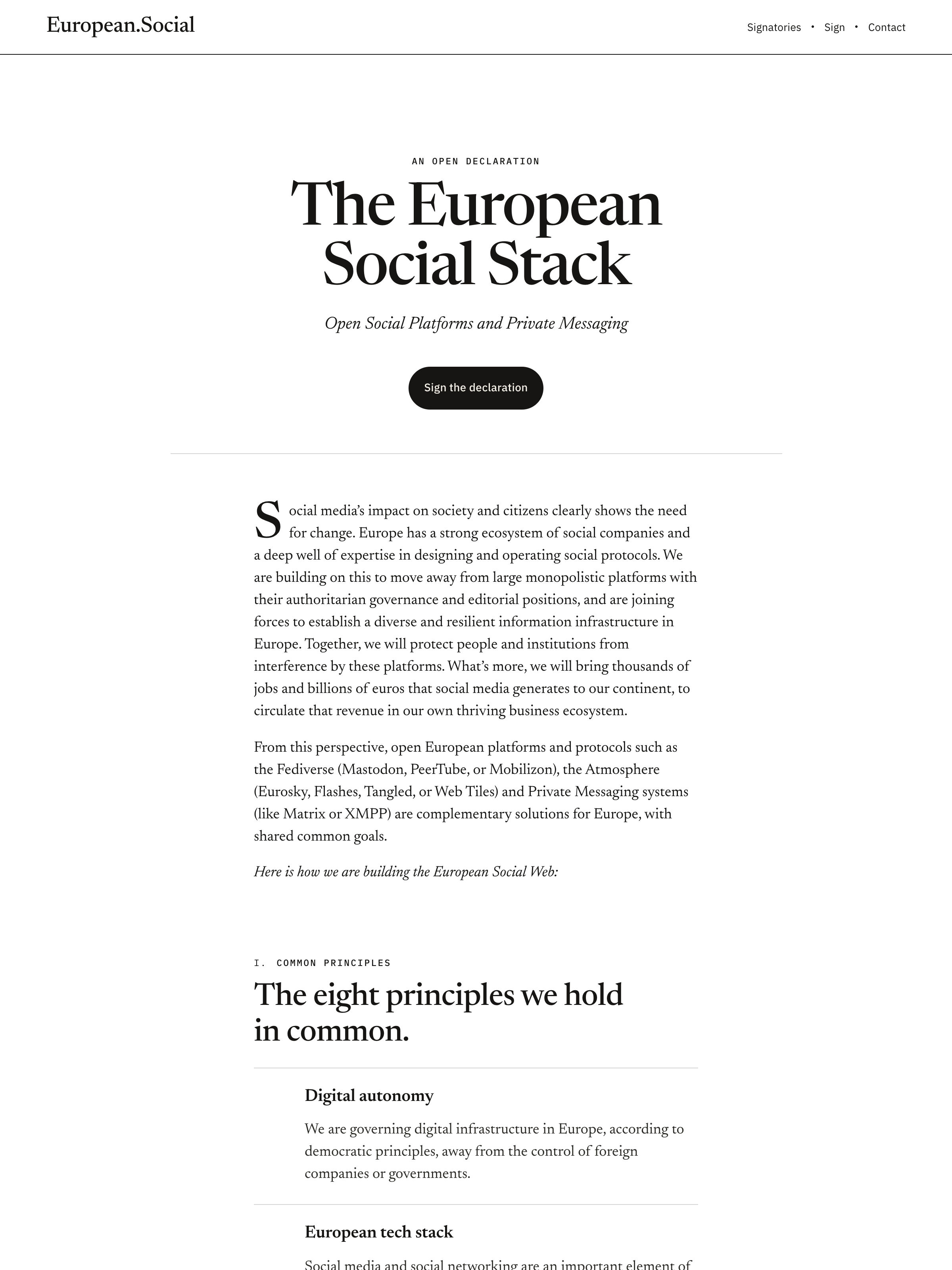 Screenshot of european.social