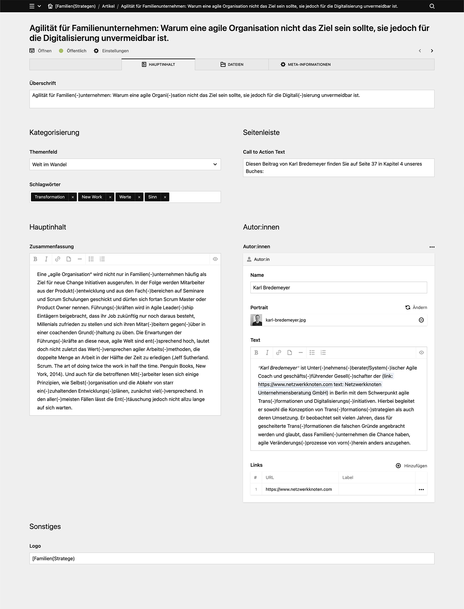 Panel screenshot of familienstrategen.com