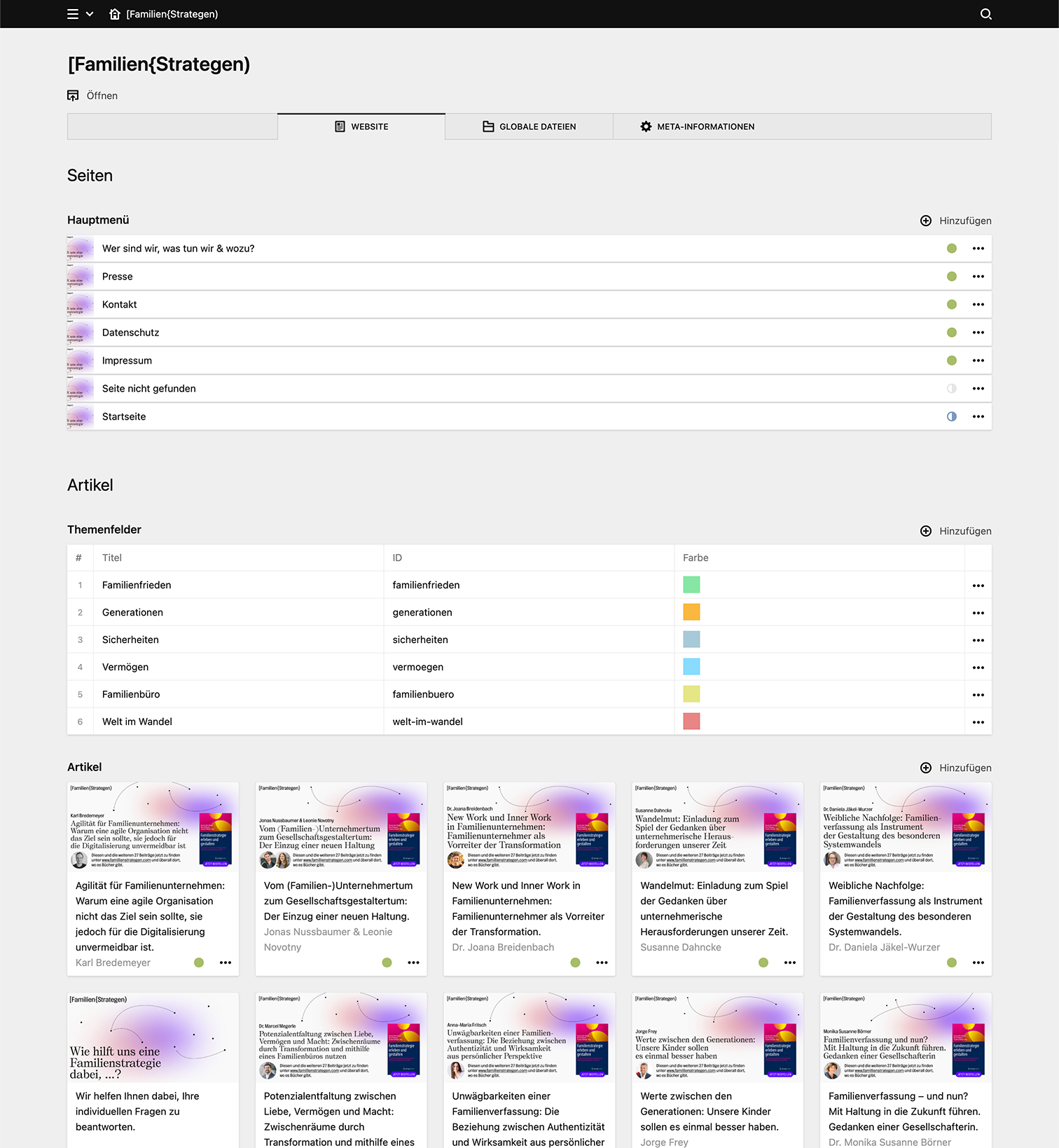 Panel screenshot of familienstrategen.com