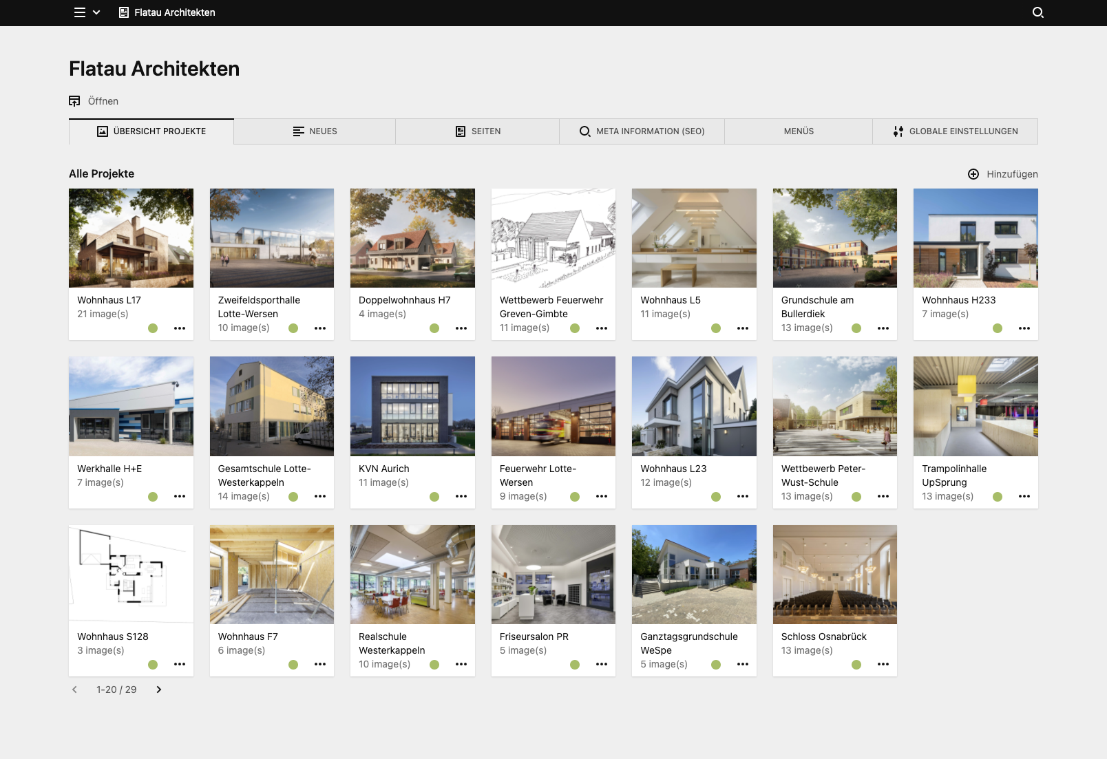 Panel screenshot of flatauarchitekten.de