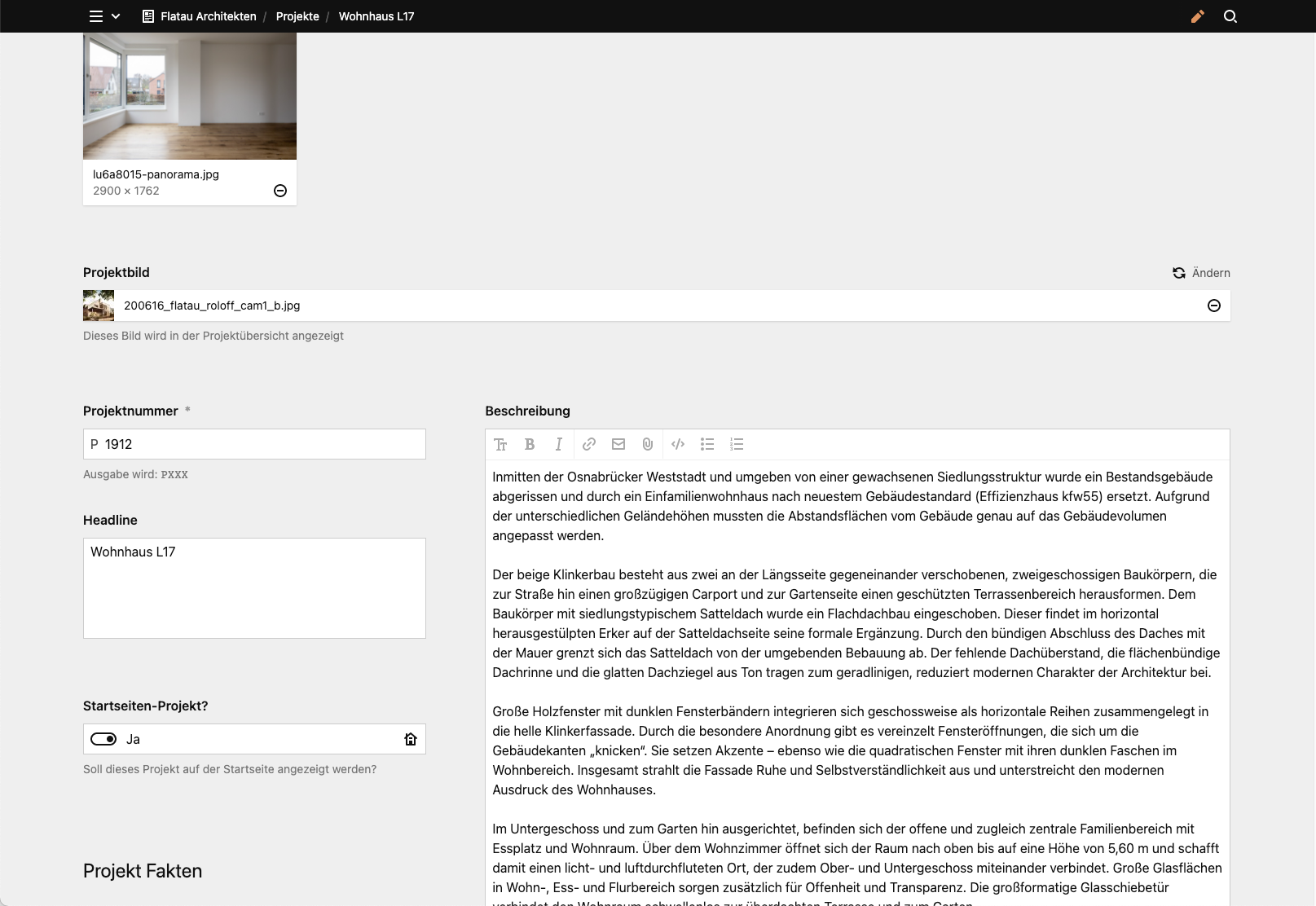 Panel screenshot of flatauarchitekten.de