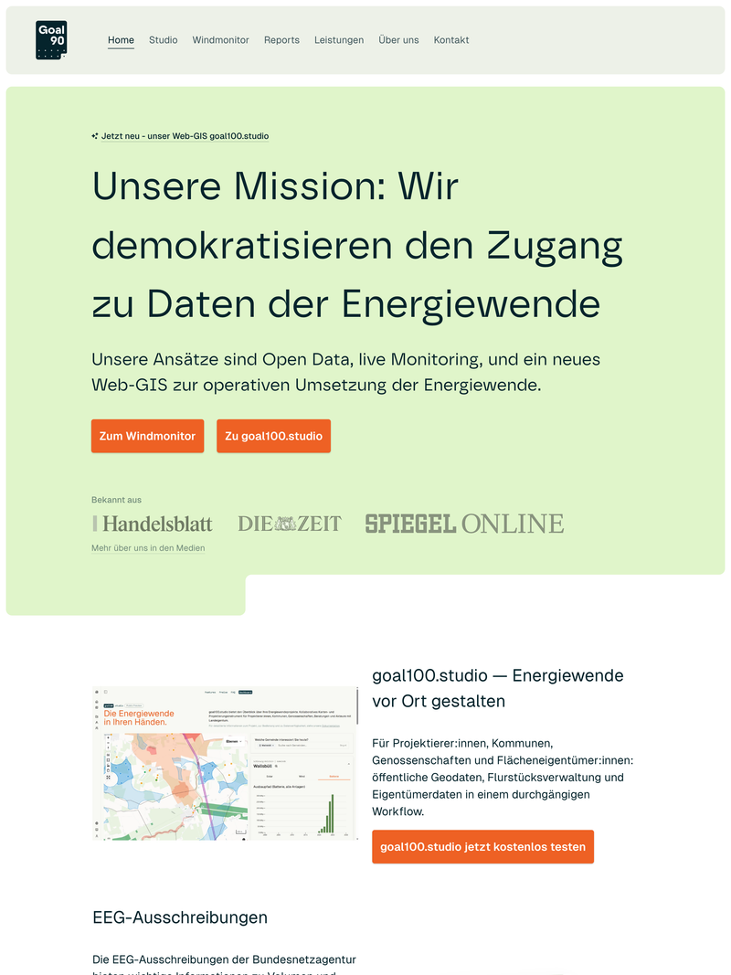 Screenshot of goal100.org
