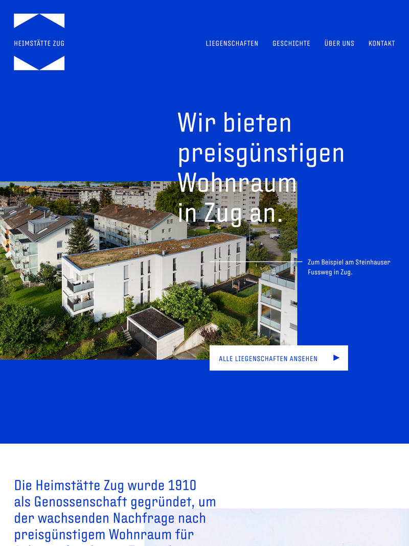 Screenshot of heimstaette-zug.ch