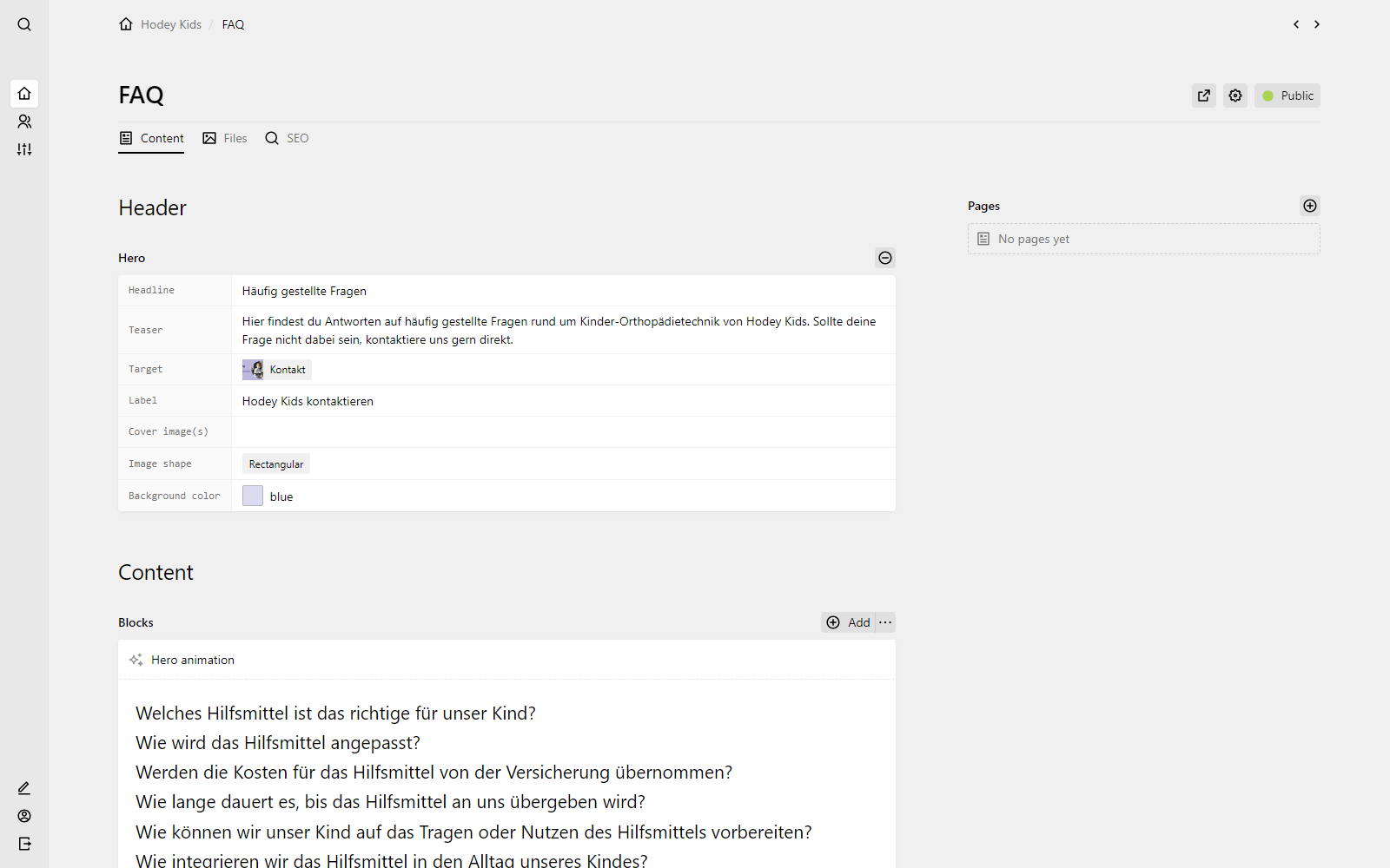 Panel screenshot of hodey-kids.de