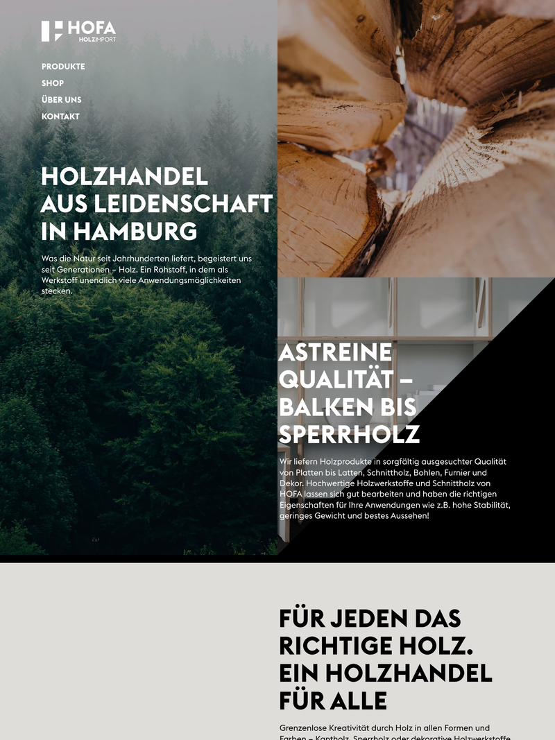 Screenshot of hofa-holz.de