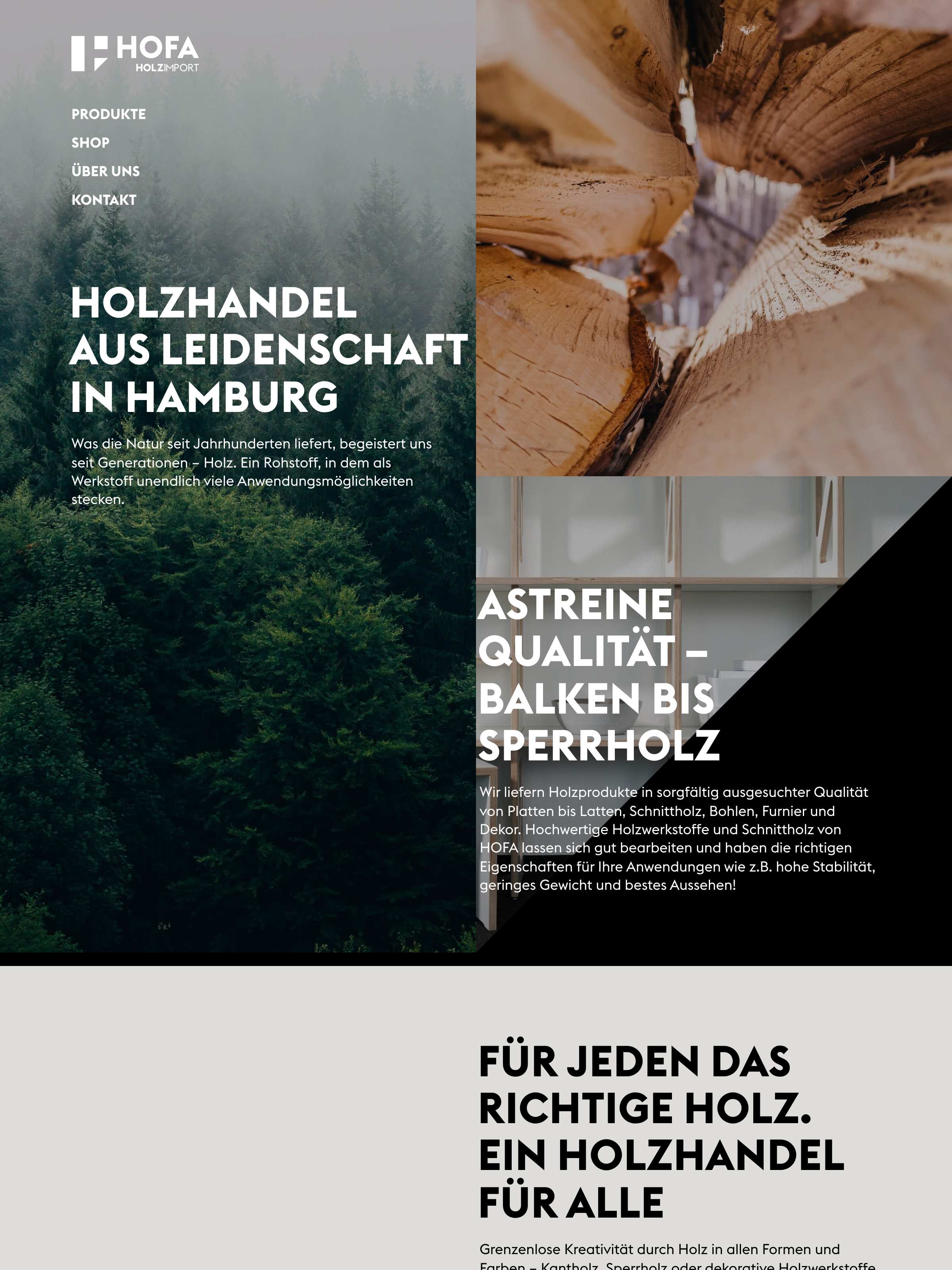 Screenshot of hofa-holz.de